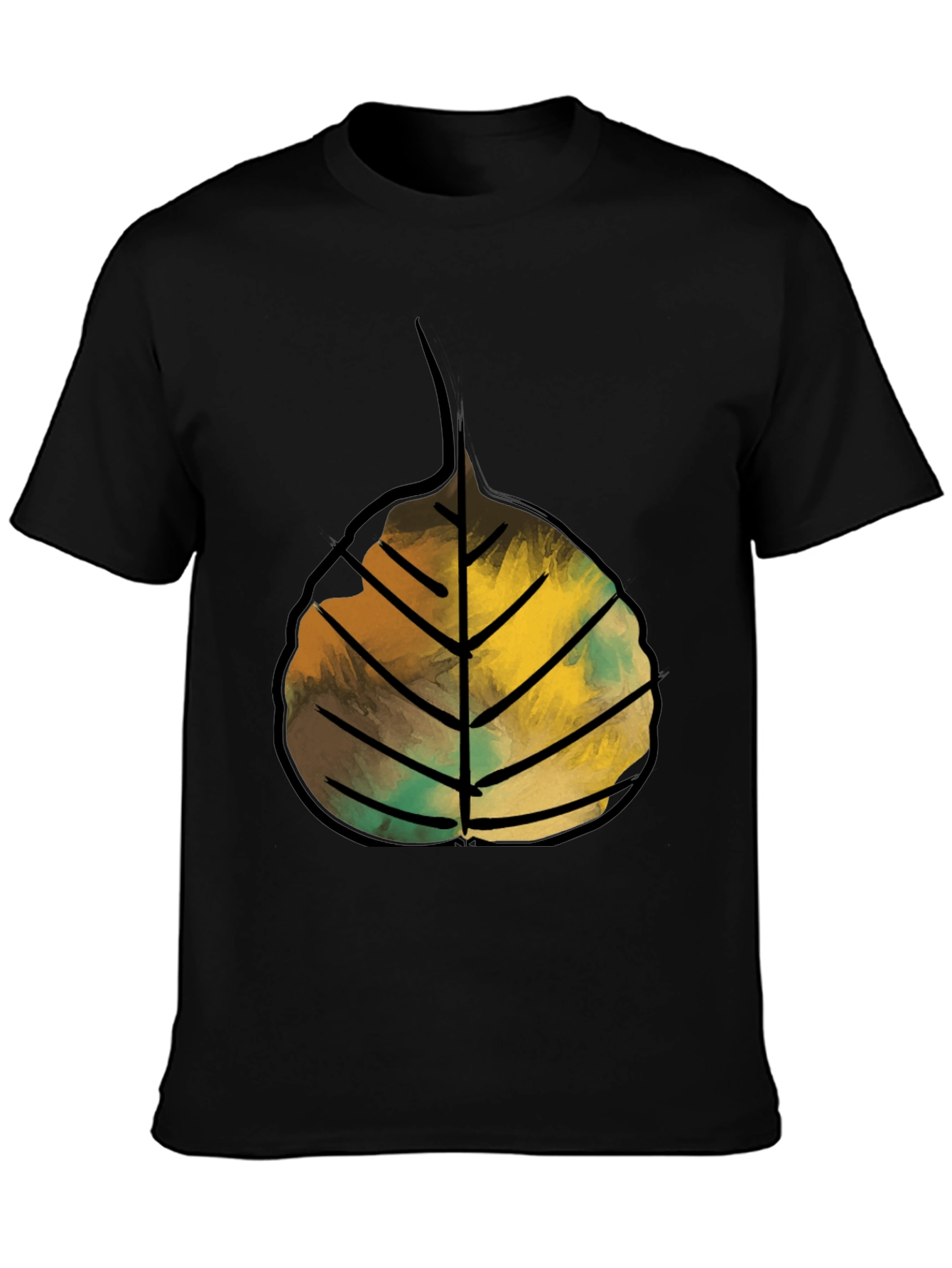 Leaf Graphic Print Crew Neck Tee
