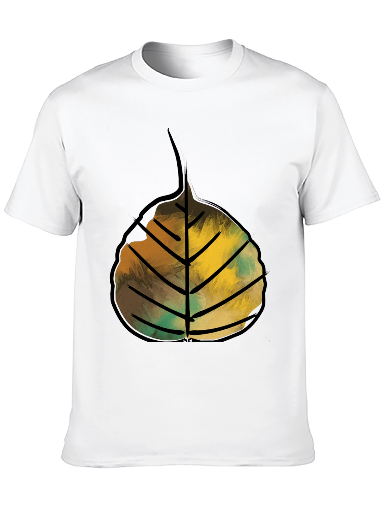 Leaf Graphic Print Crew Neck Tee