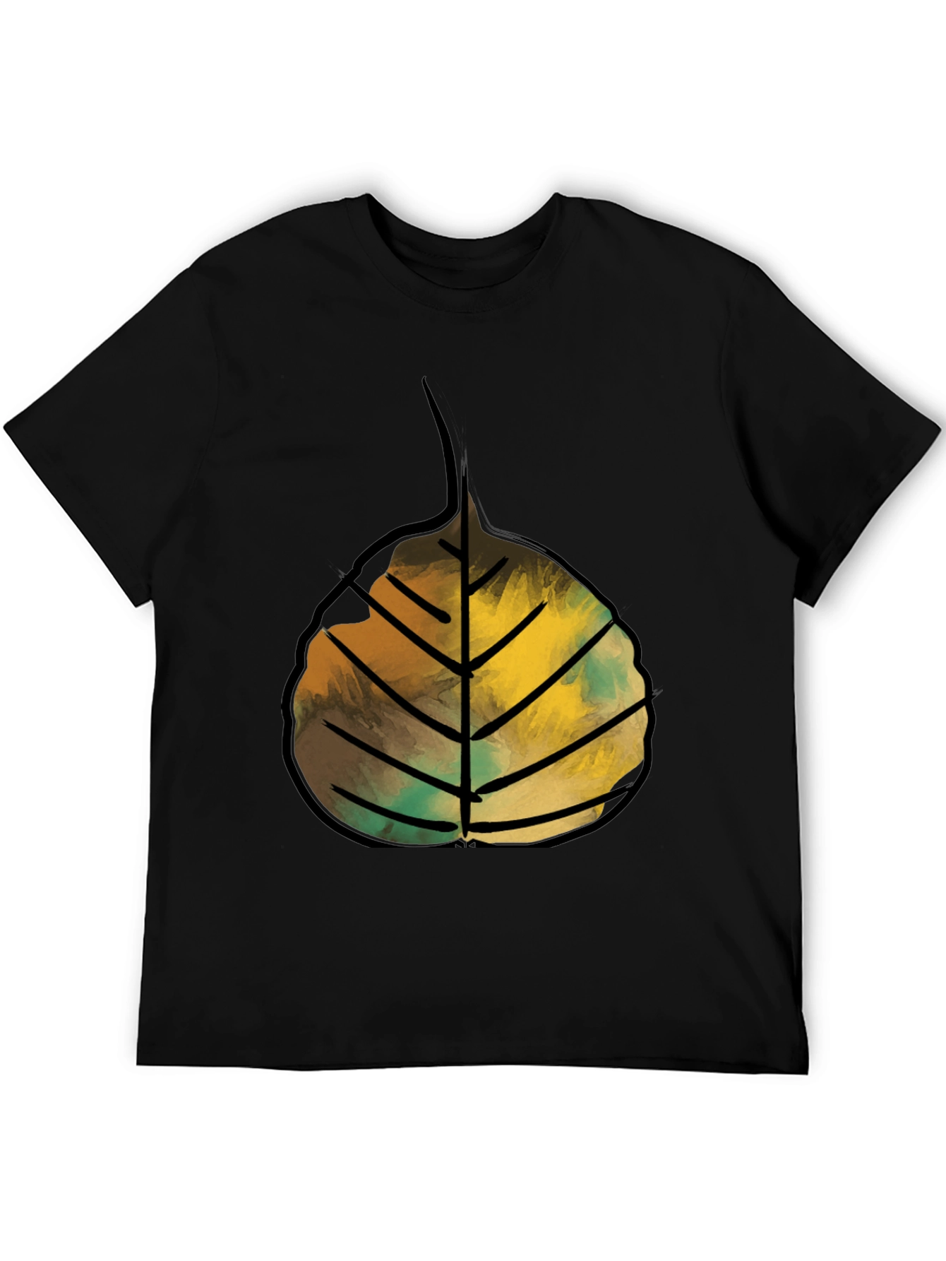 Leaf Graphic Print Crew Neck Tee