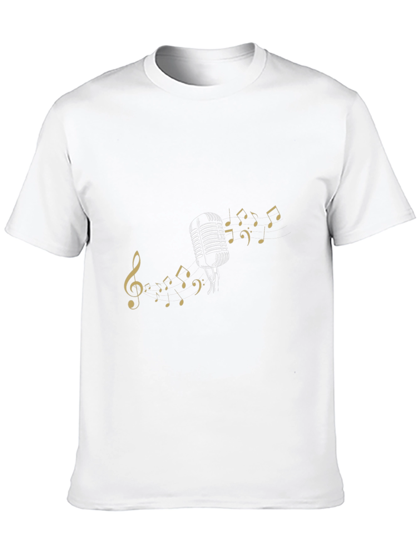 Retro Mic & Music Notes Black Tee