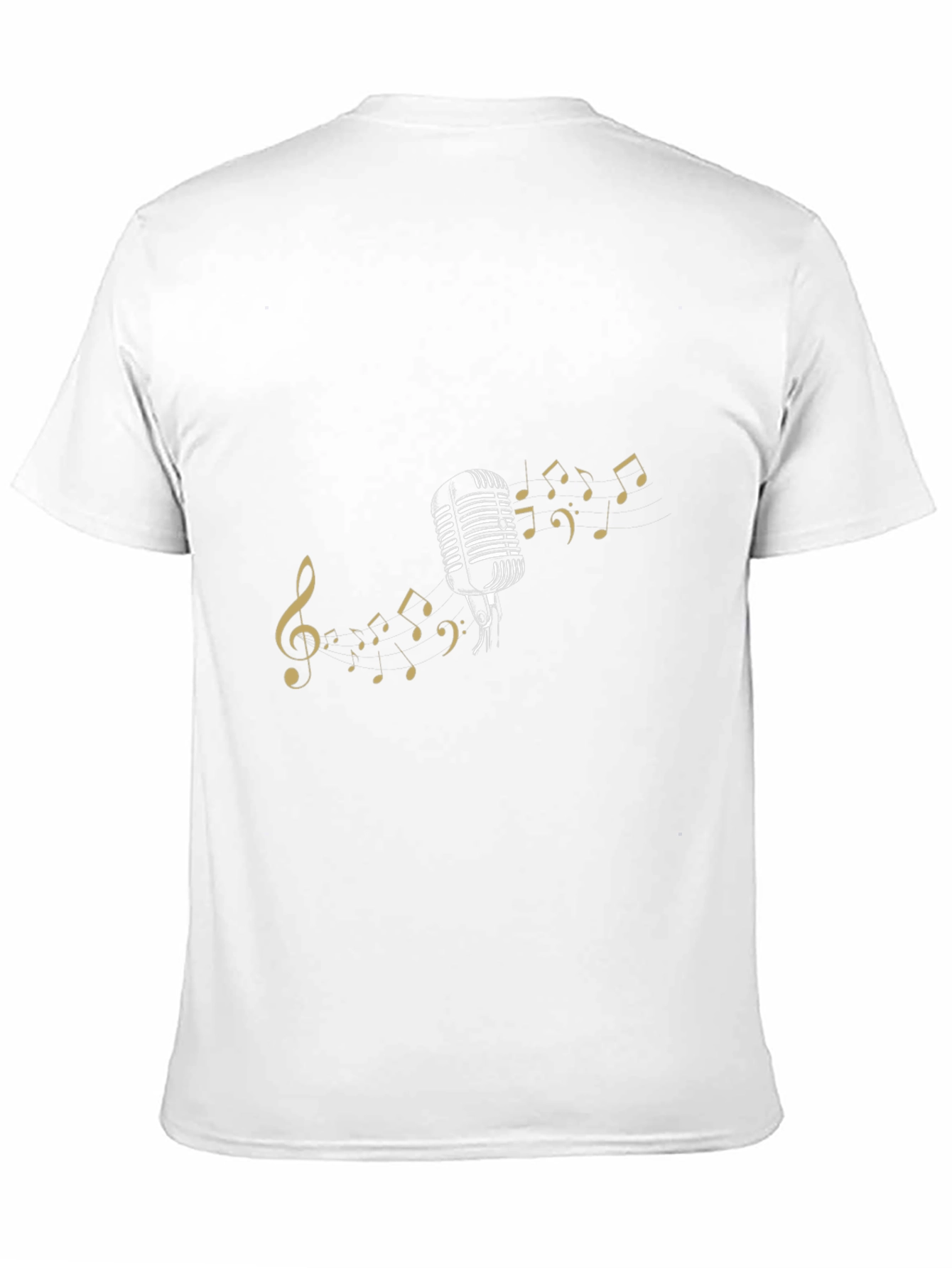 Retro Mic & Music Notes Black Tee