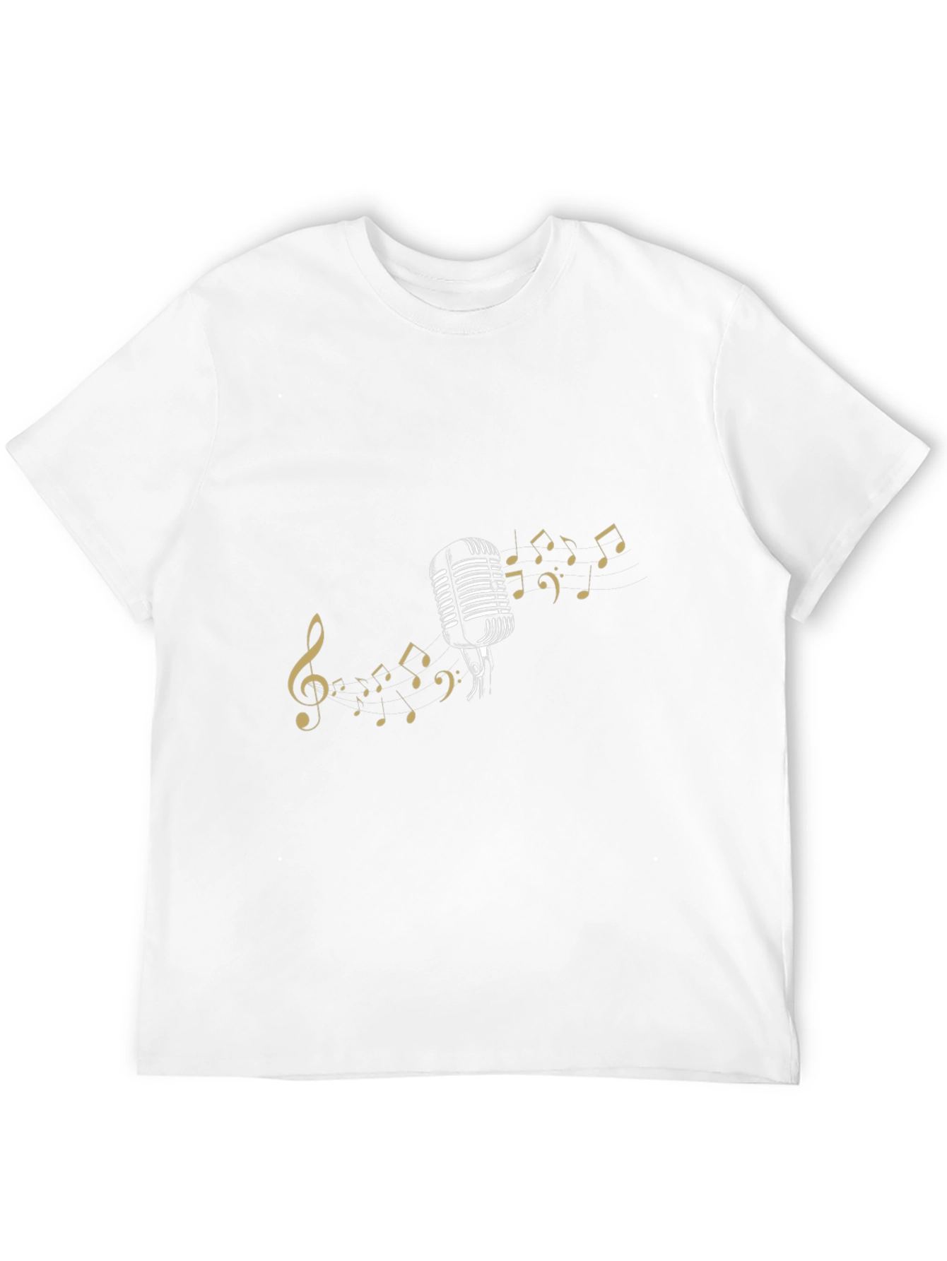 Retro Mic & Music Notes Black Tee