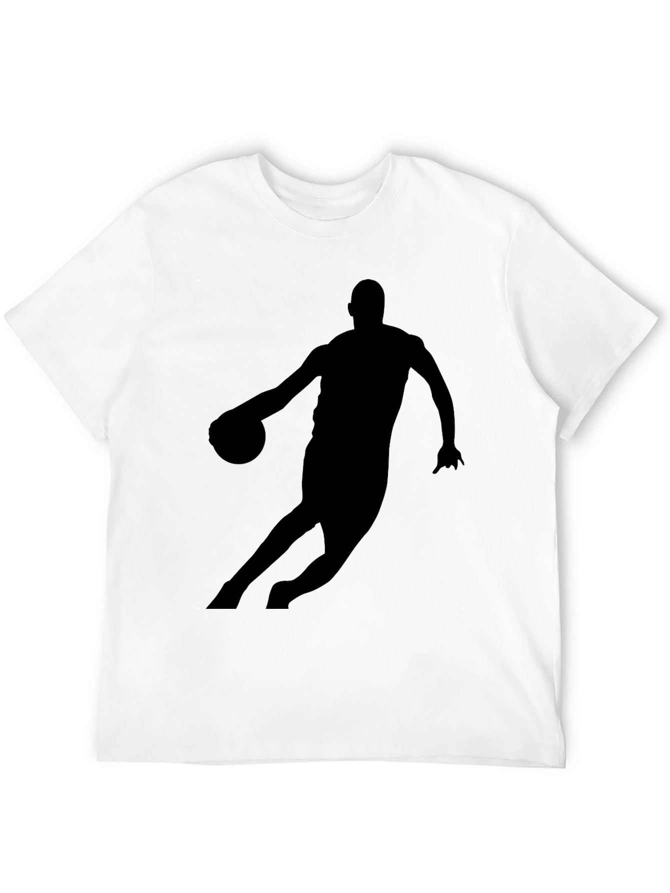 Basketball Player Silhouette Black Graphic T-Shirt