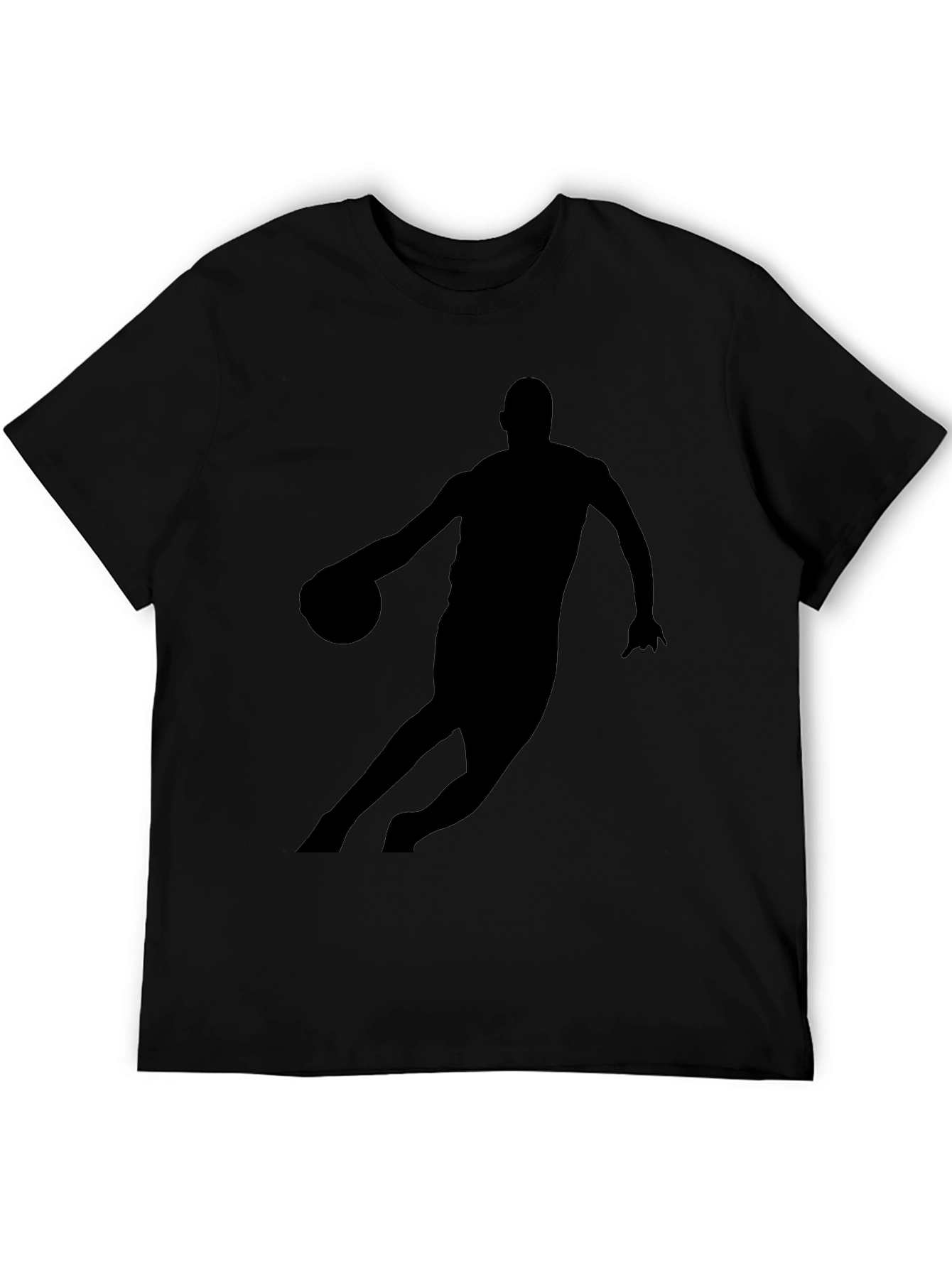 Basketball Player Silhouette Black Graphic T-Shirt