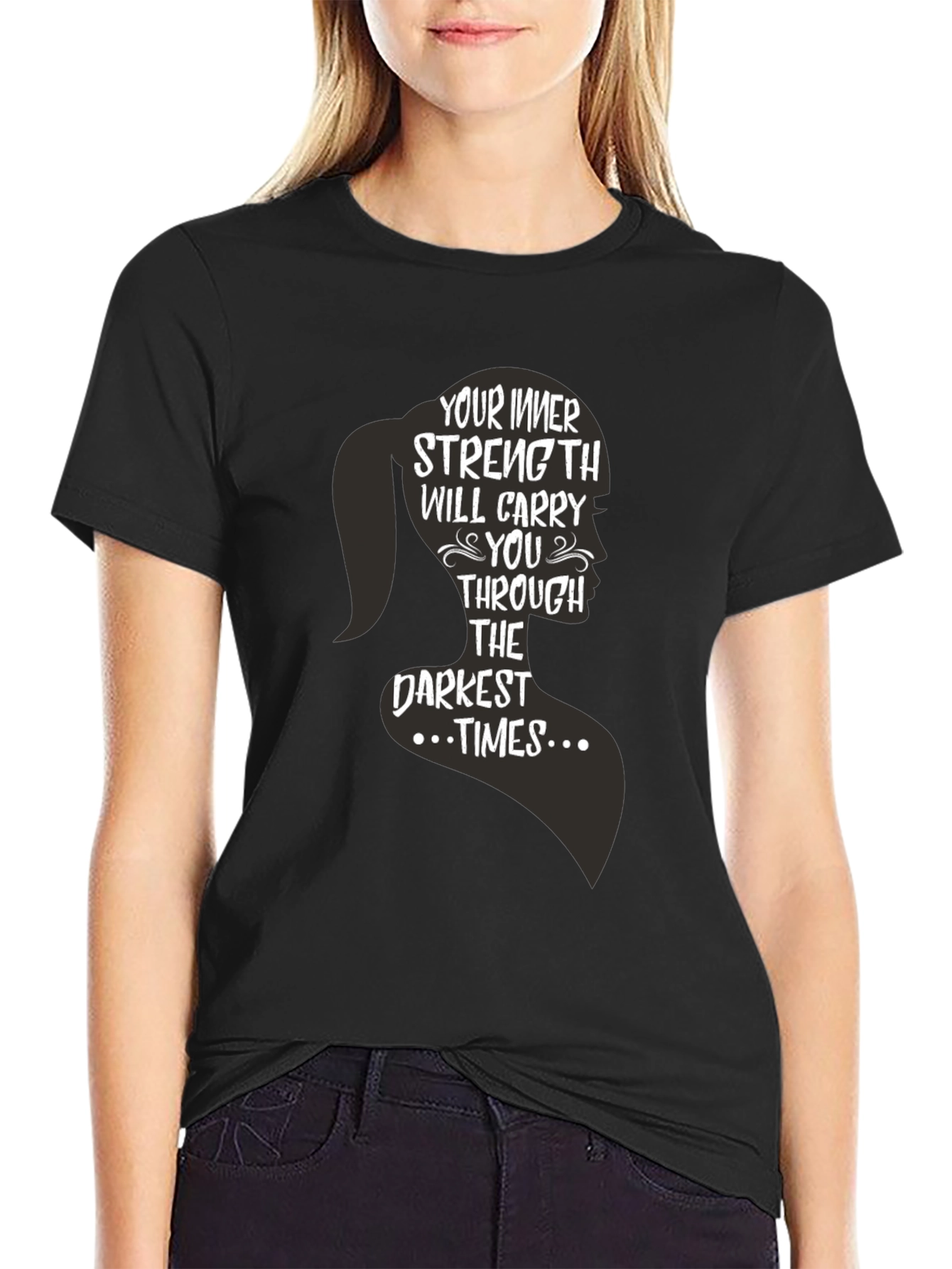 Inner Strength Womens Silhouette Graphic T-Shirt