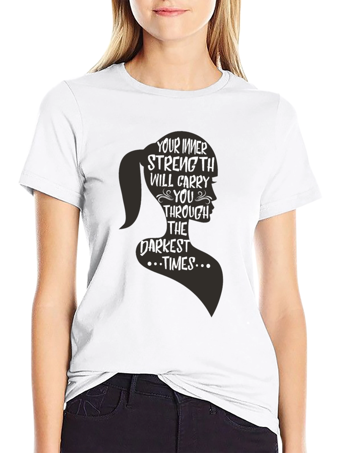 Inner Strength Womens Silhouette Graphic T-Shirt