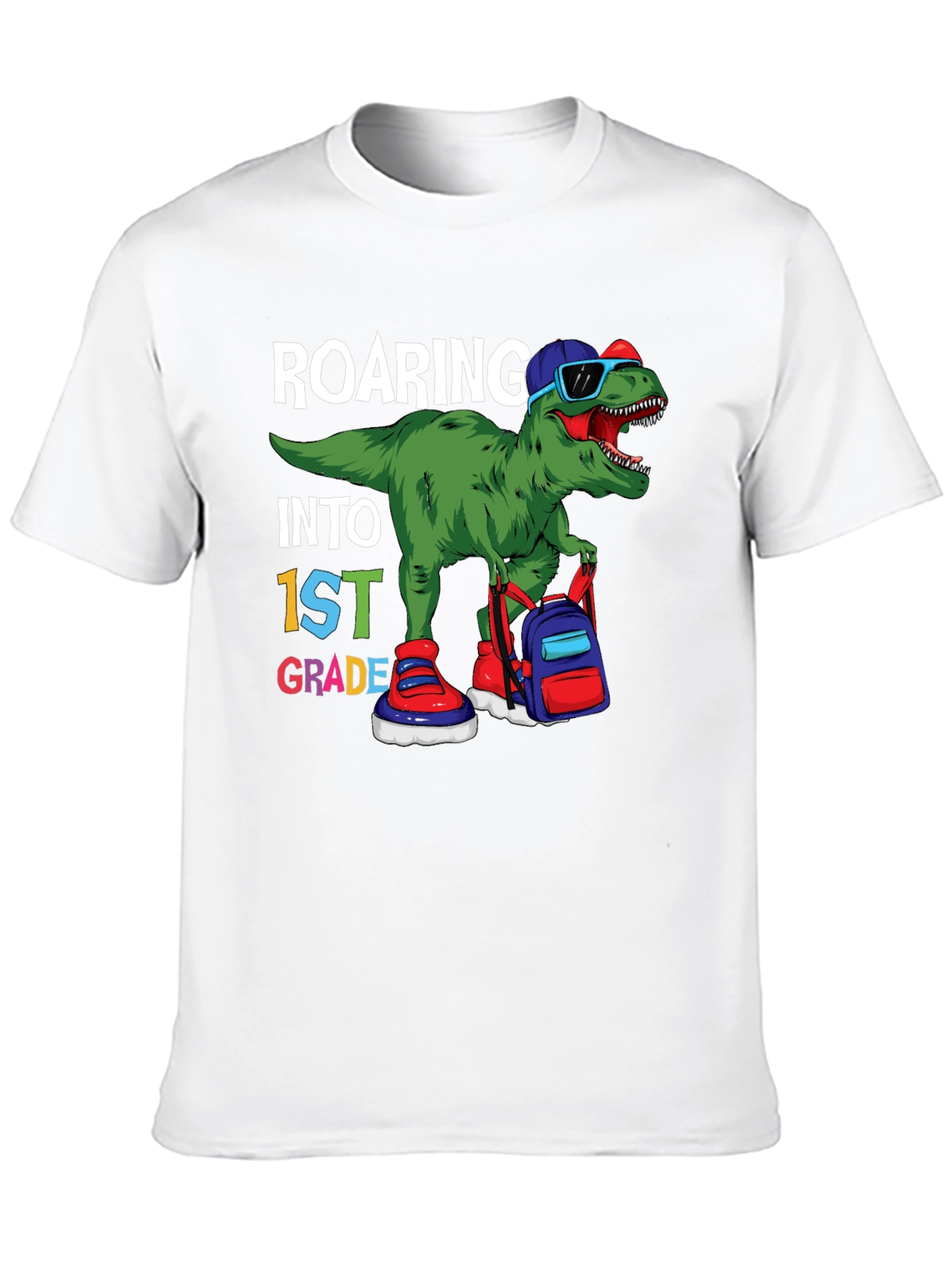 Roaring Into 1st Grade Dinosaur T-Shirt