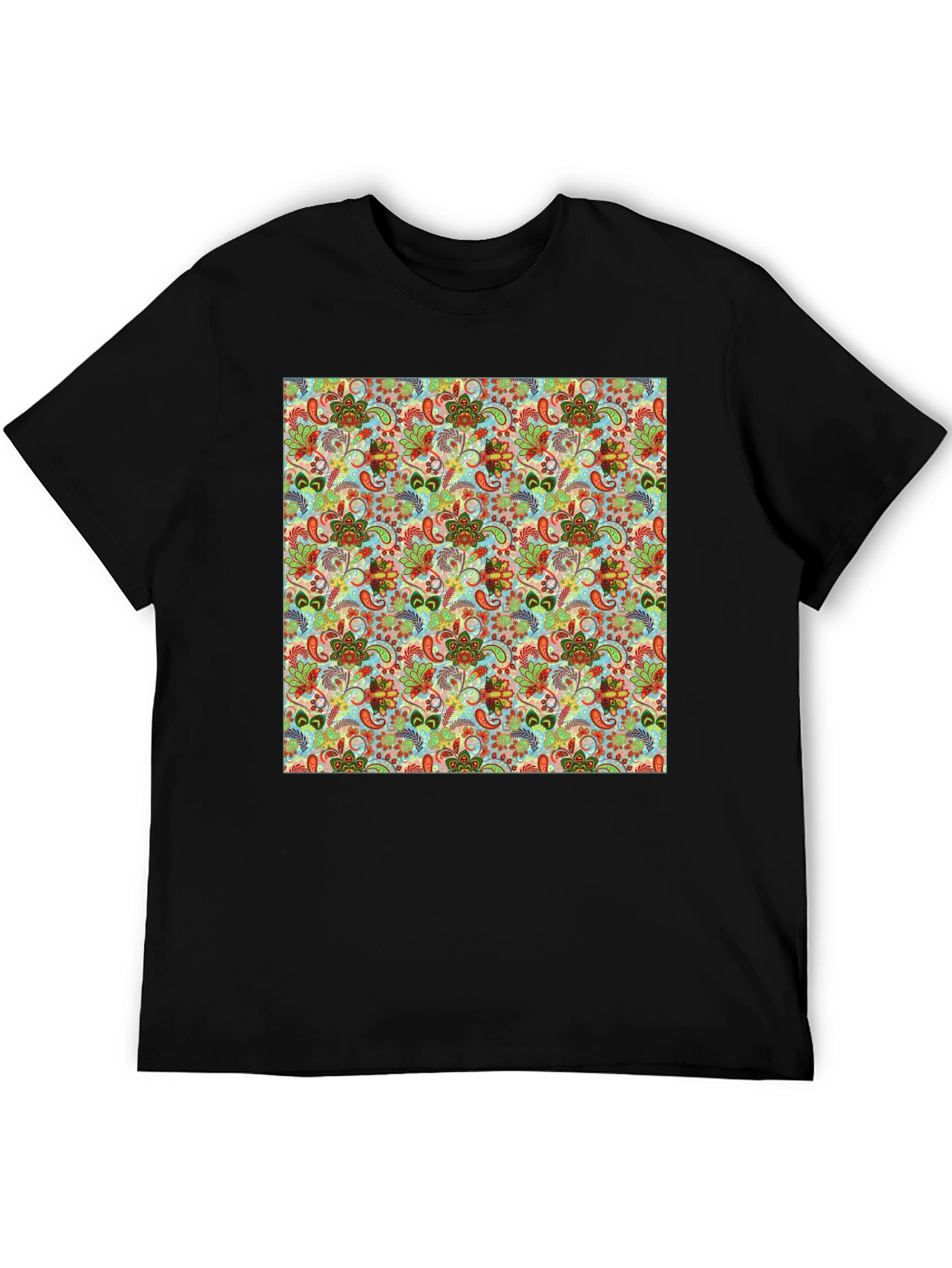 Floral Pattern Crew Neck Tee