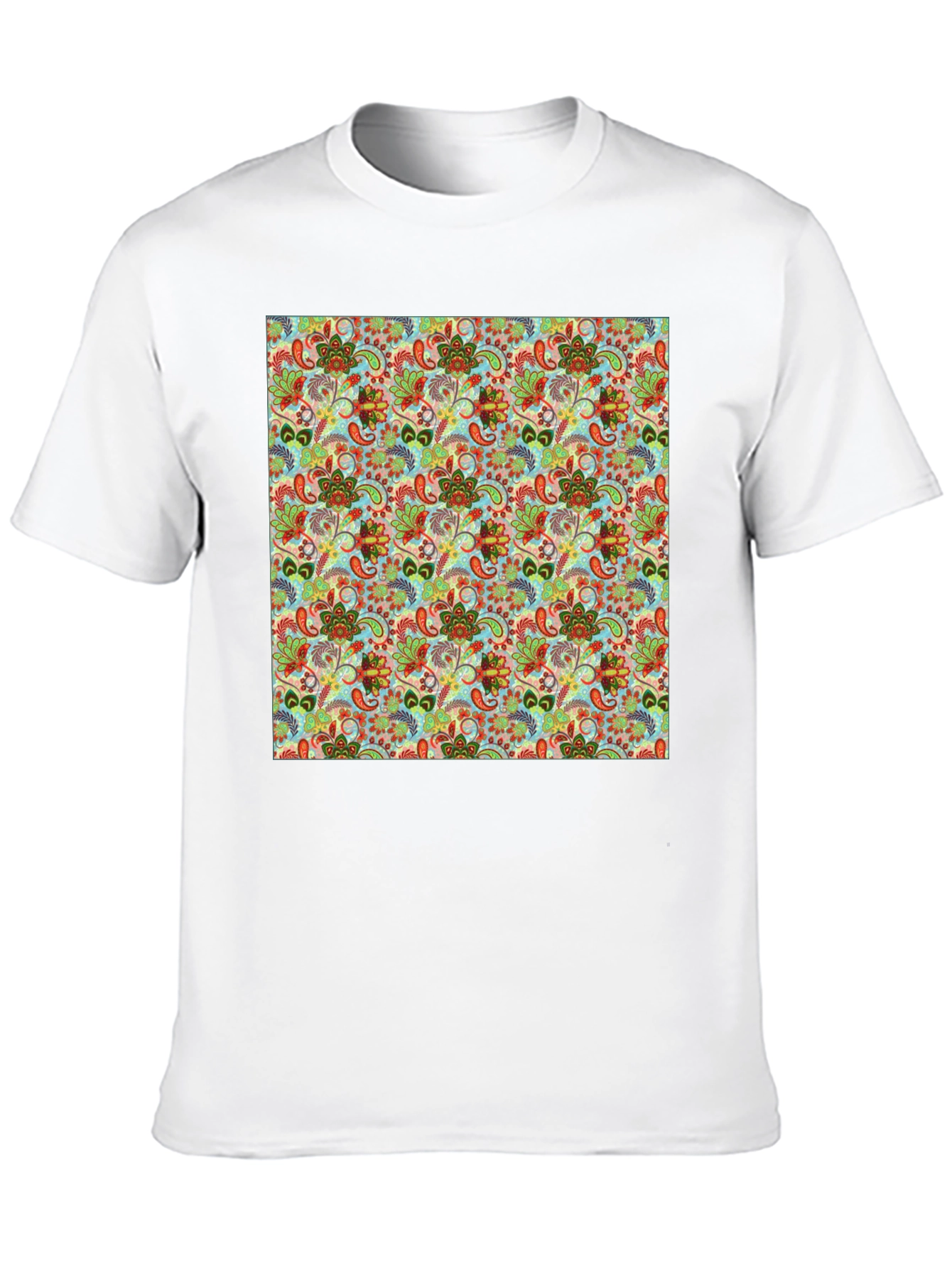 Floral Pattern Crew Neck Tee