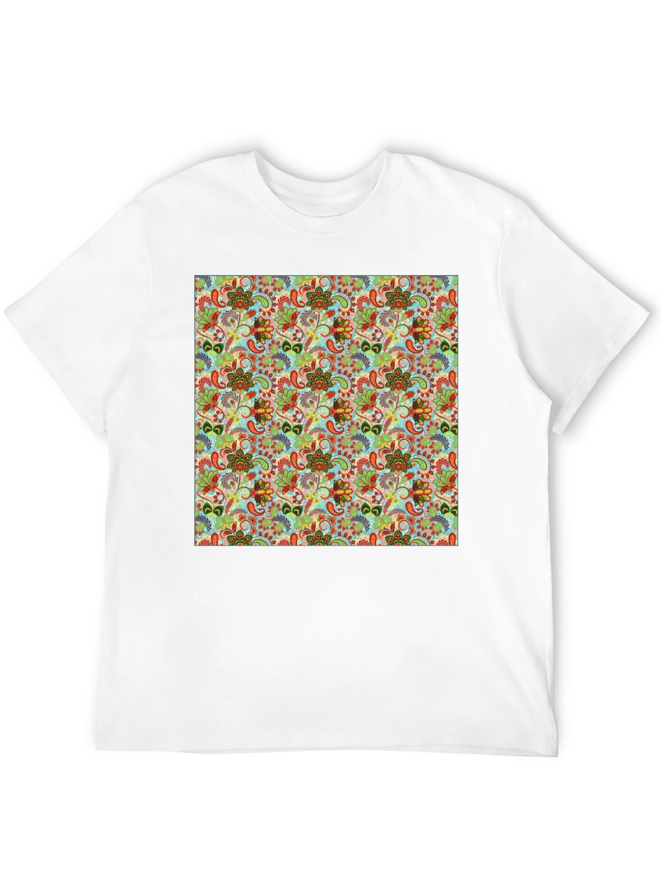 Floral Pattern Crew Neck Tee
