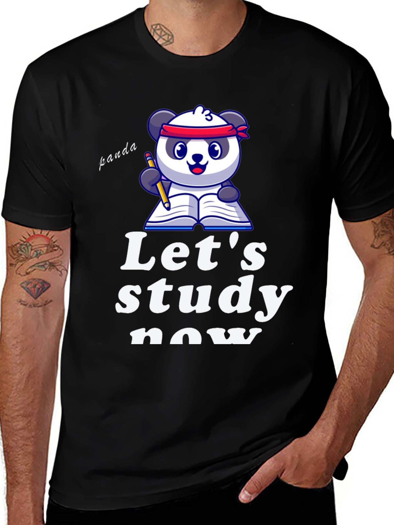 Study Panda Black T-Shirt
