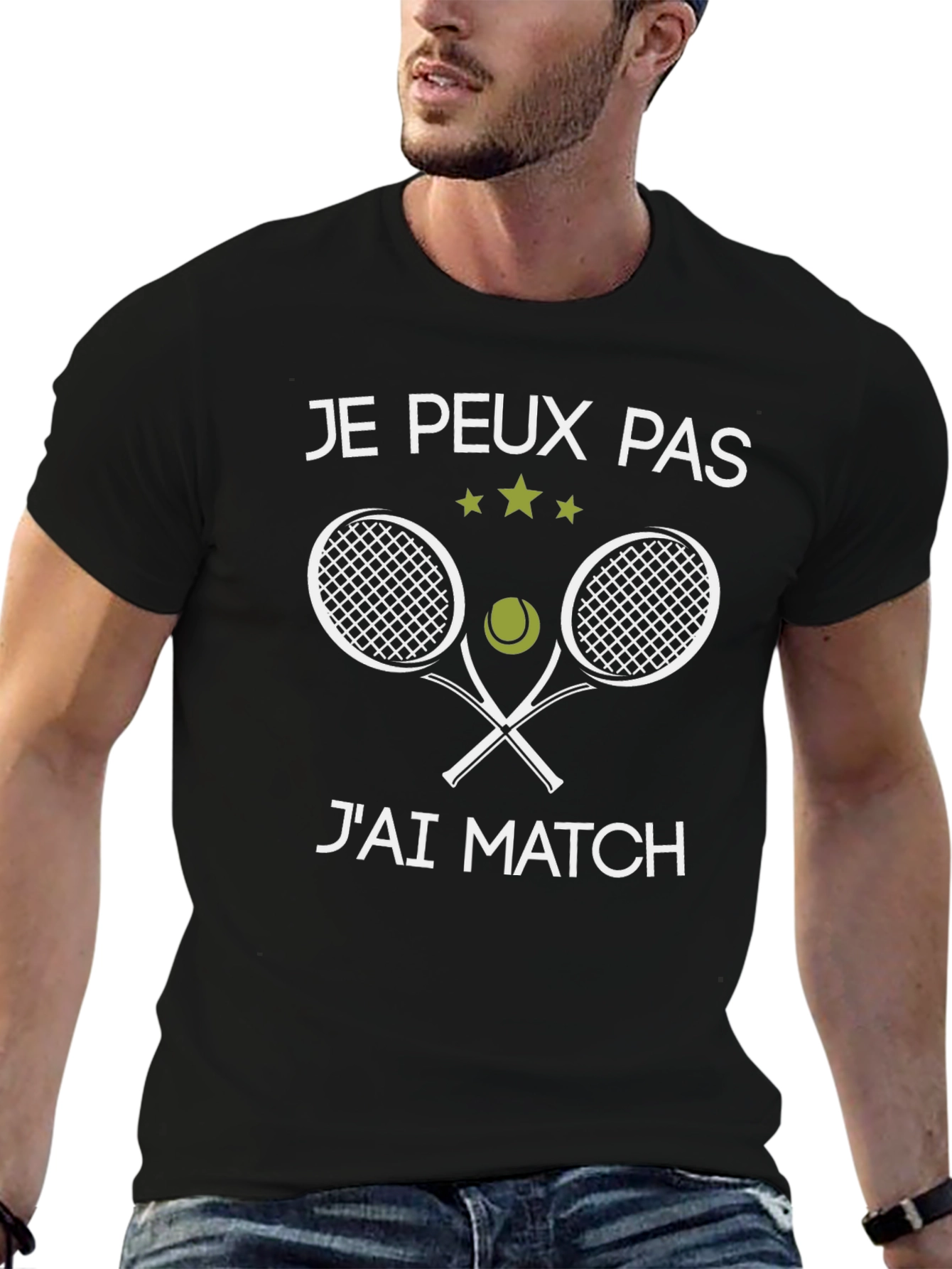 Funny Tennis T-Shirt - Je peux pas jai match
