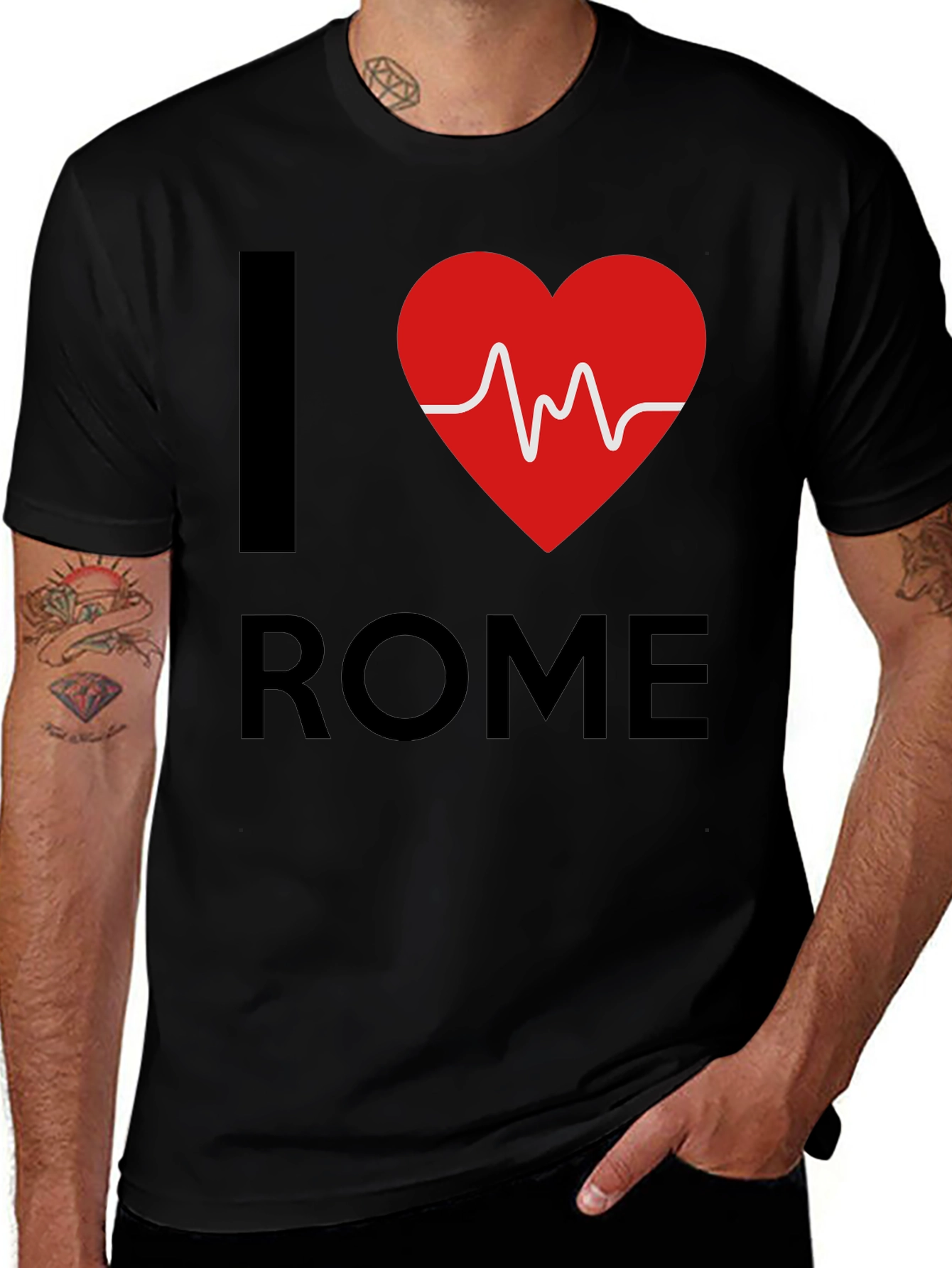 I Heart Rome Graphic Tee - Black