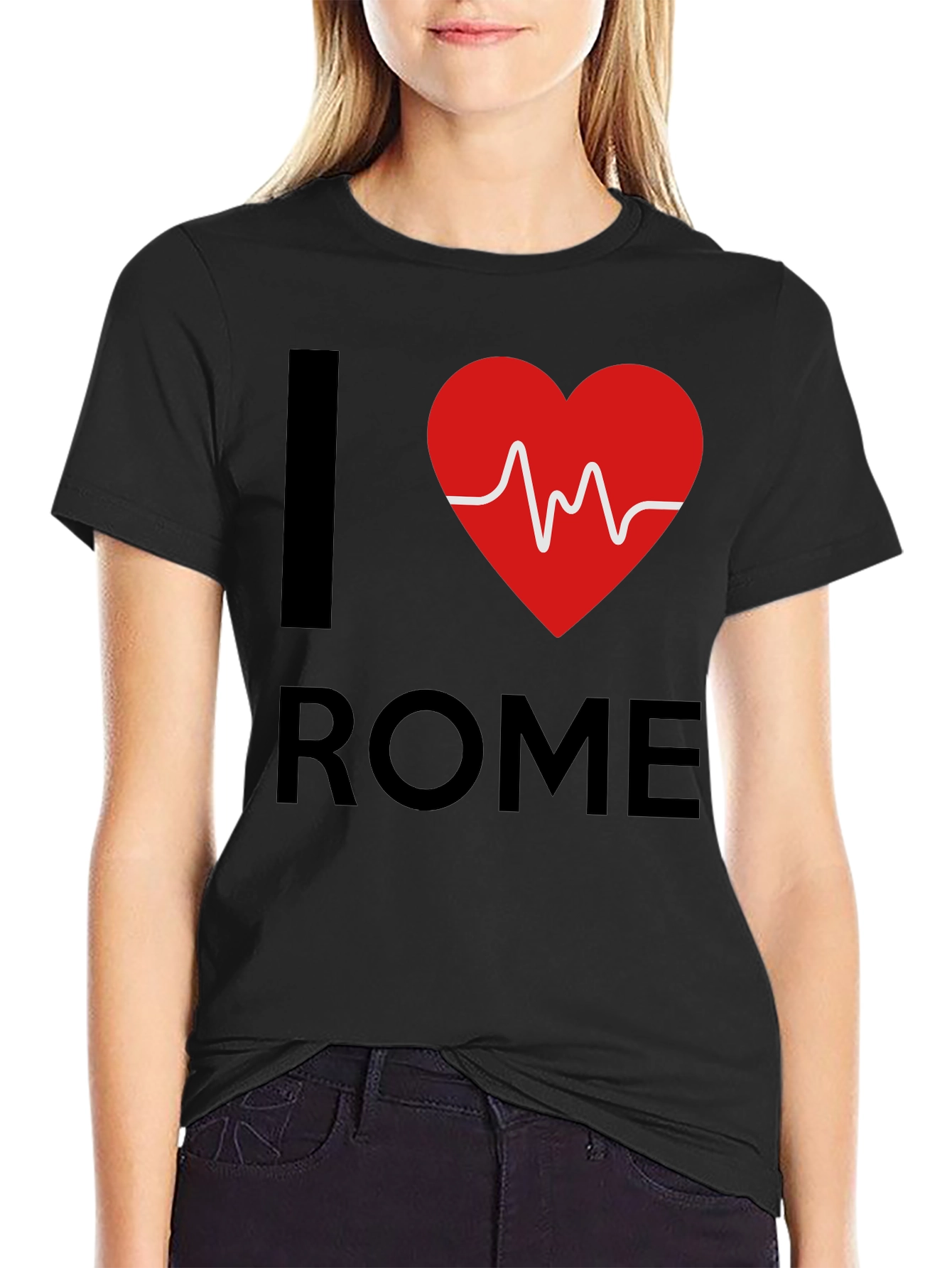 I Heart Rome Graphic Tee - Black