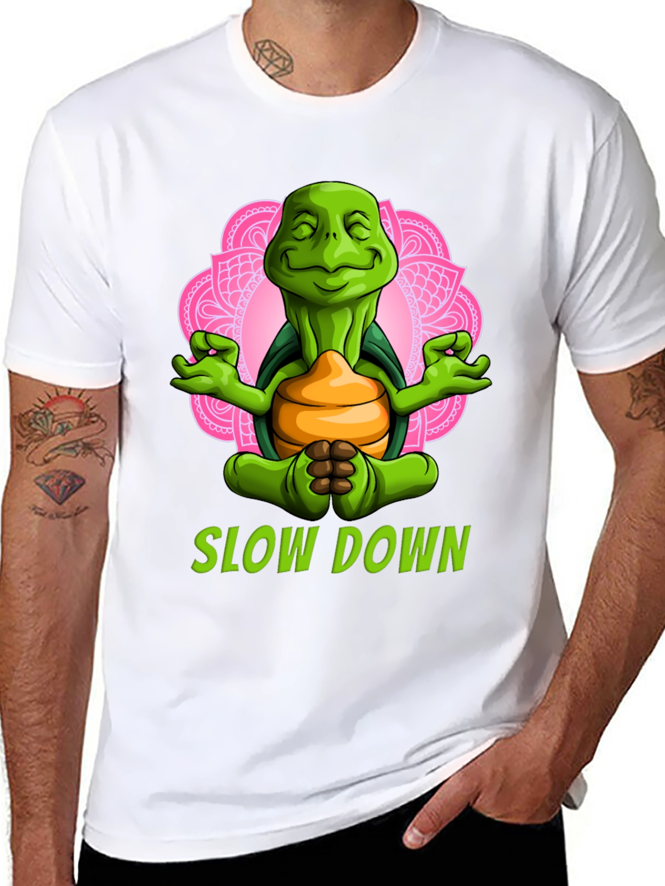 Meditating Turtle T-Shirt - Slow Down