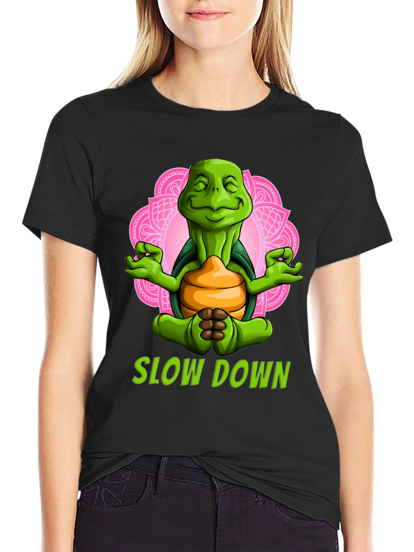 Meditating Turtle T-Shirt - Slow Down
