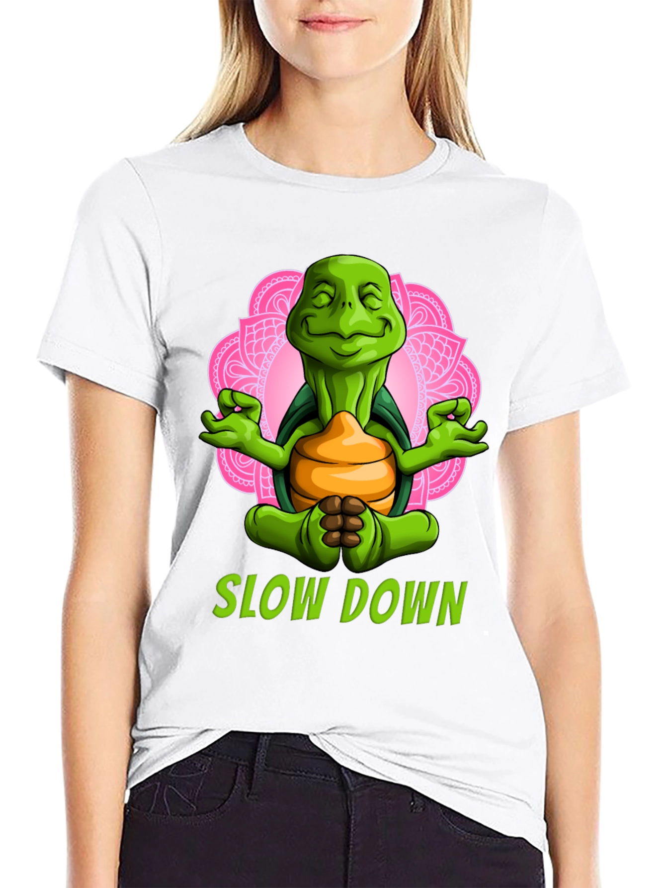 Meditating Turtle T-Shirt - Slow Down