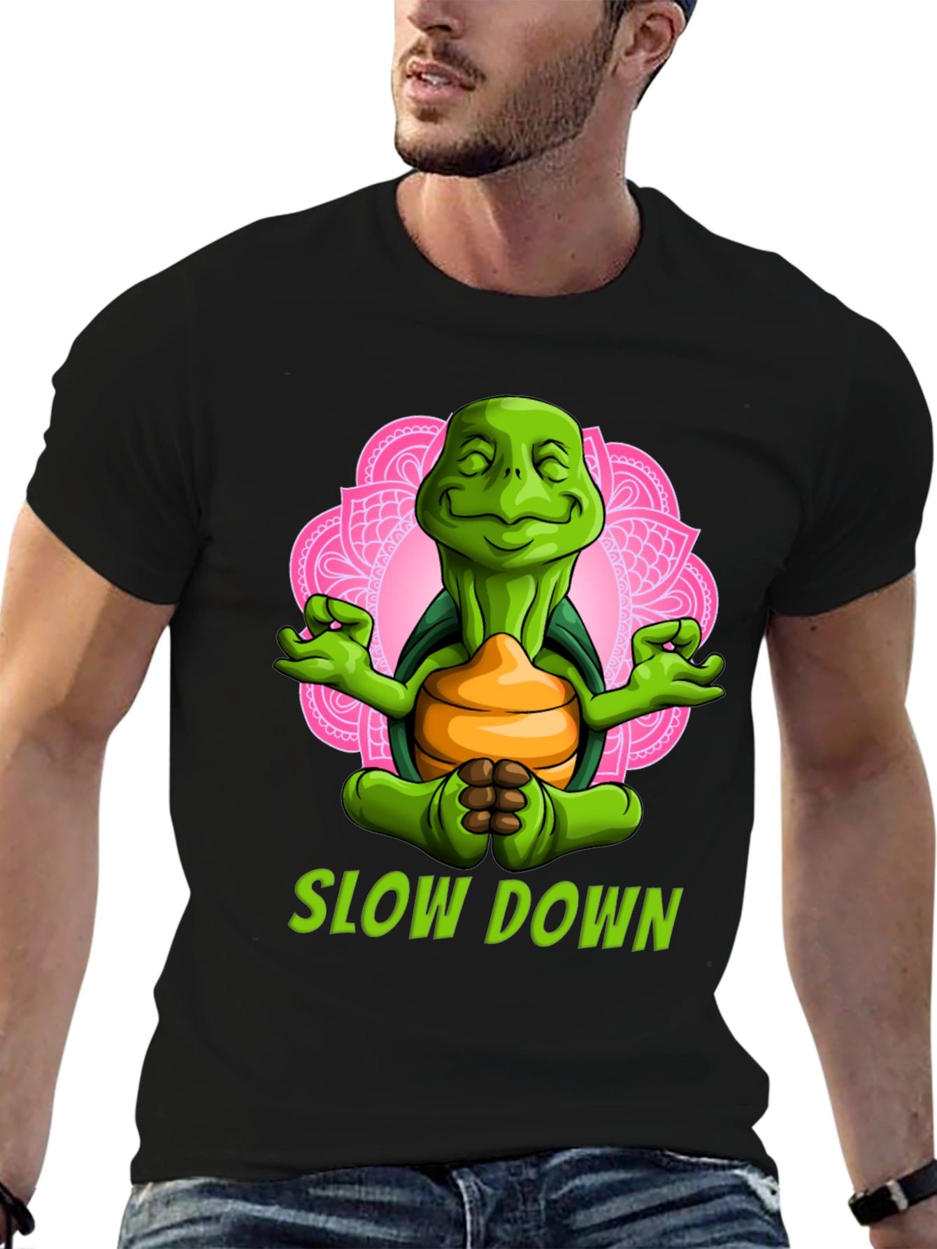 Meditating Turtle T-Shirt - Slow Down