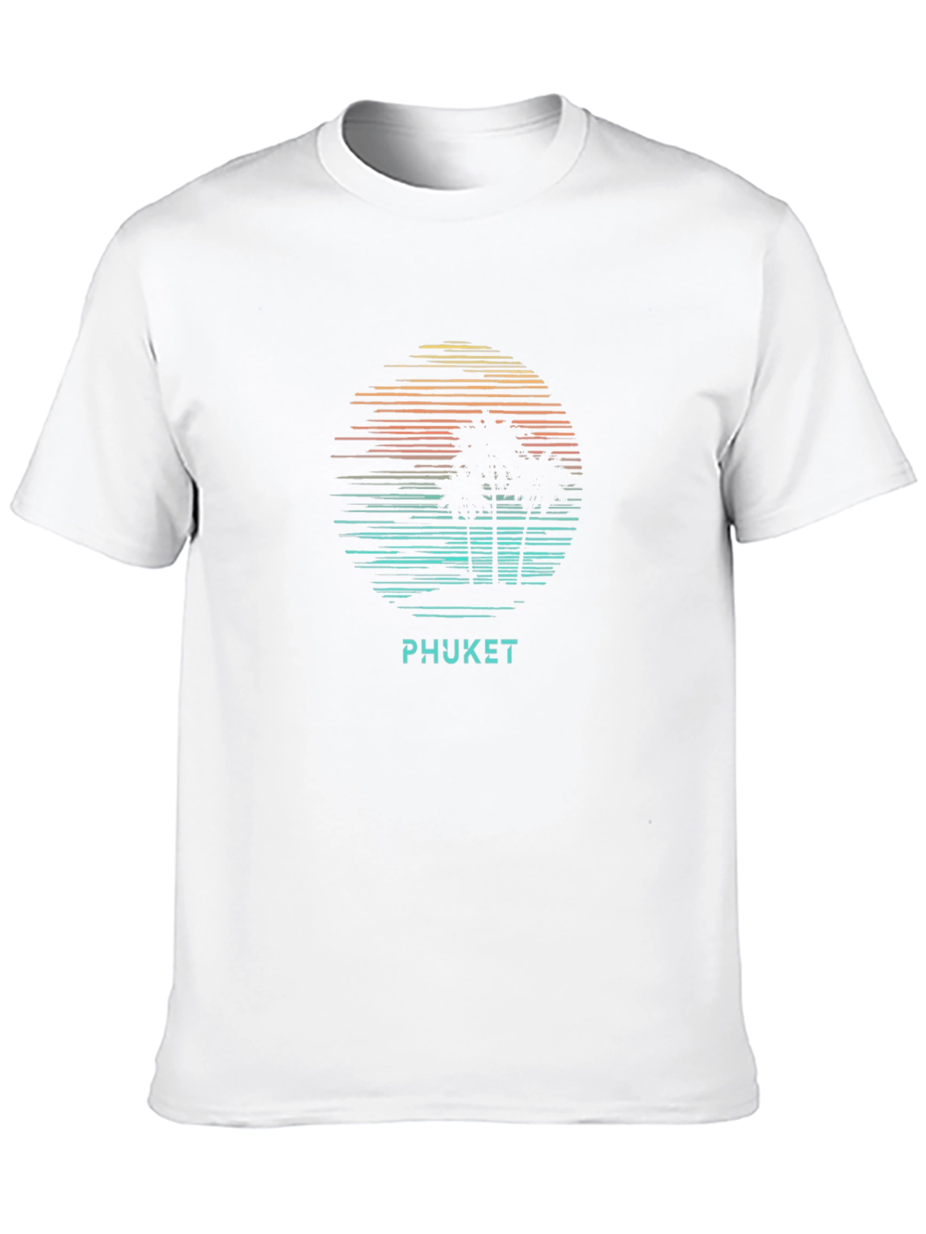 Phuket Graphic T-Shirt - Island Palm Tree Sunset Tee