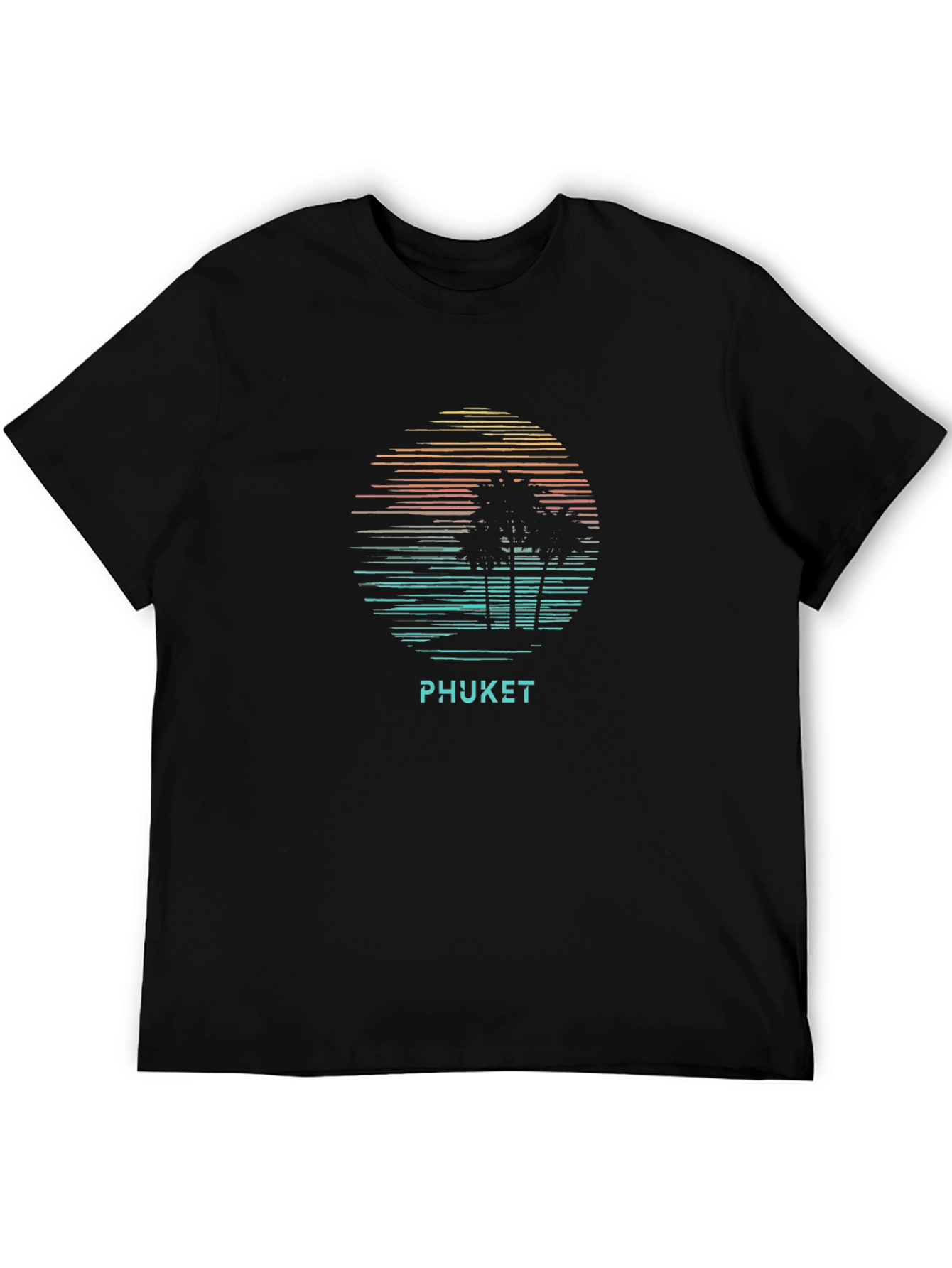 Phuket Graphic T-Shirt - Island Palm Tree Sunset Tee