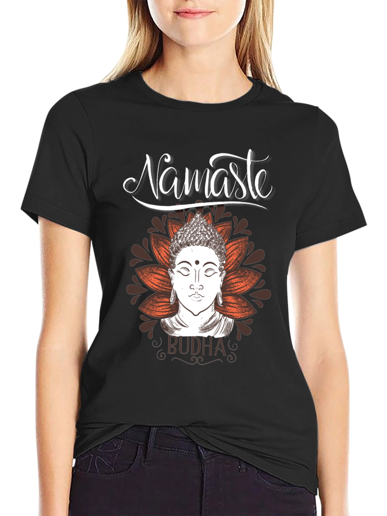 Namaste Buddha Graphic Tee - Meditative Comfort
