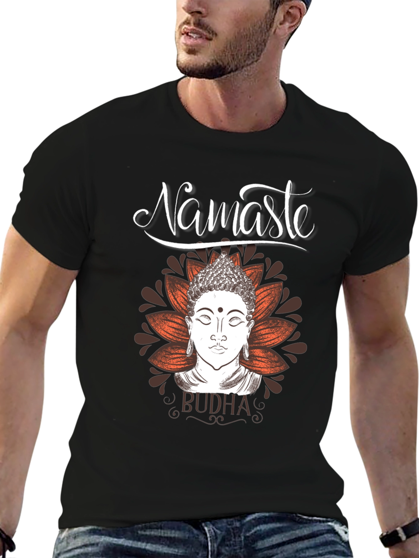 Namaste Buddha Graphic Tee - Meditative Comfort