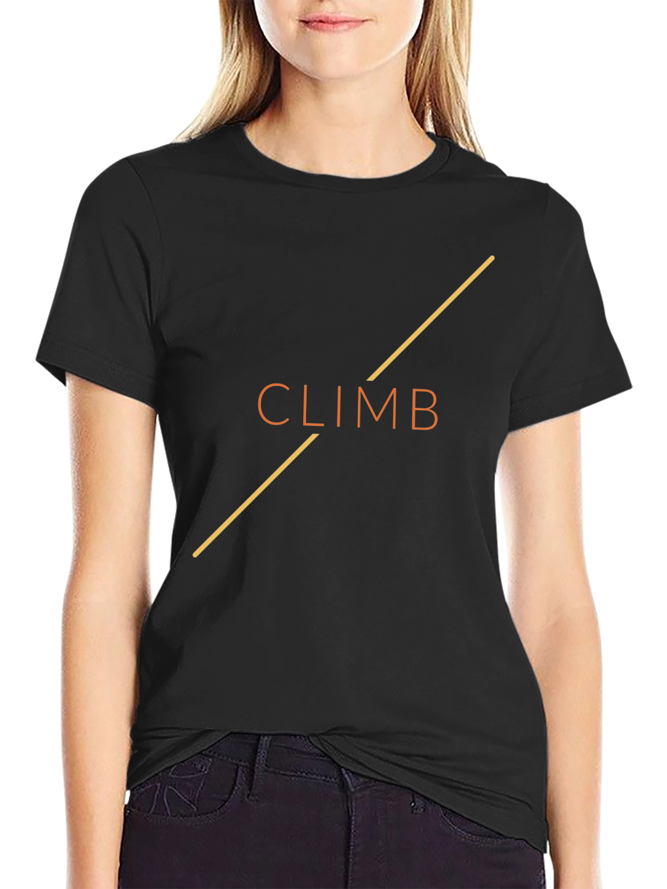 Climb Graphic Tee - Black Cotton T-Shirt