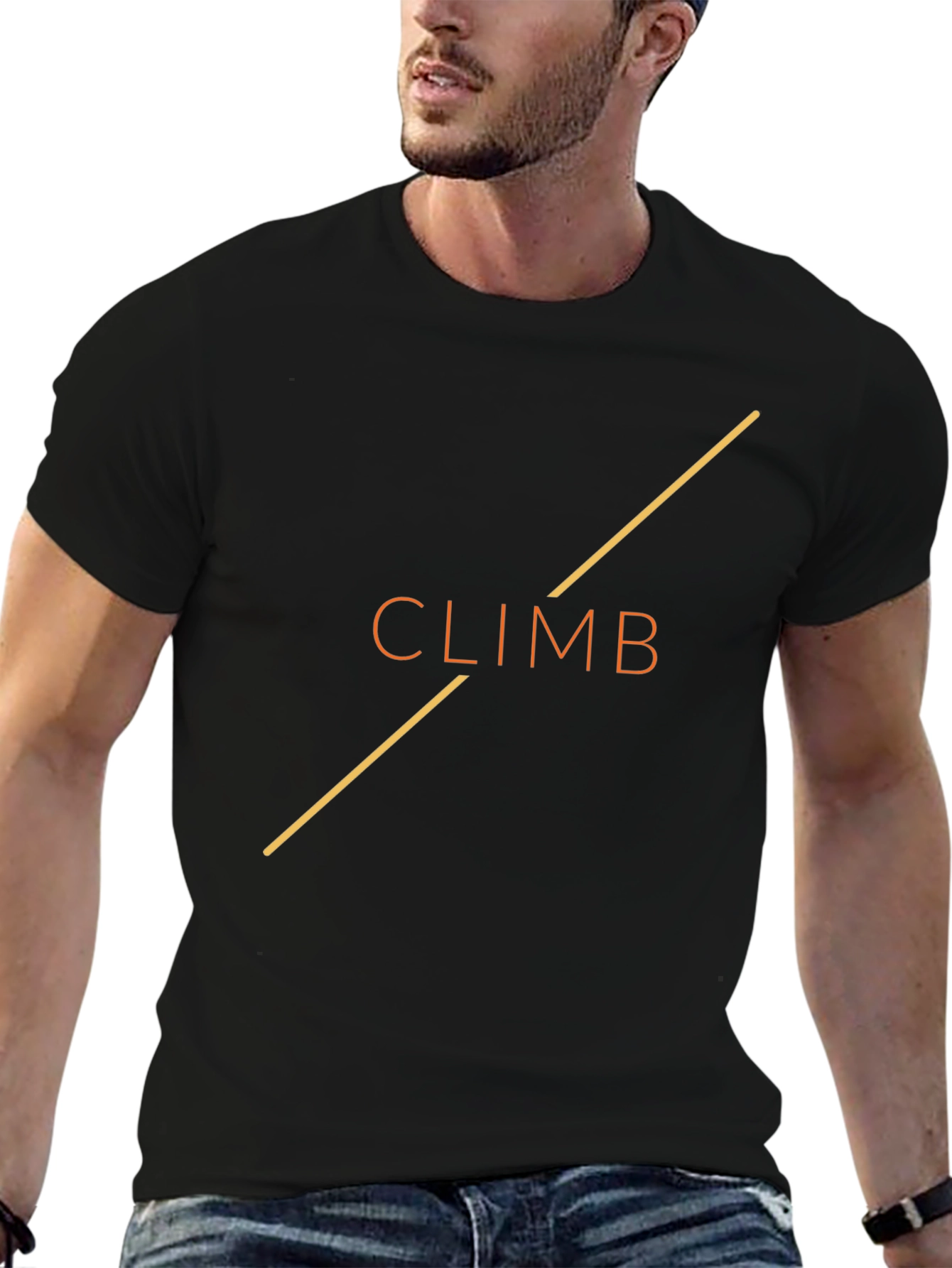 Climb Graphic Tee - Black Cotton T-Shirt