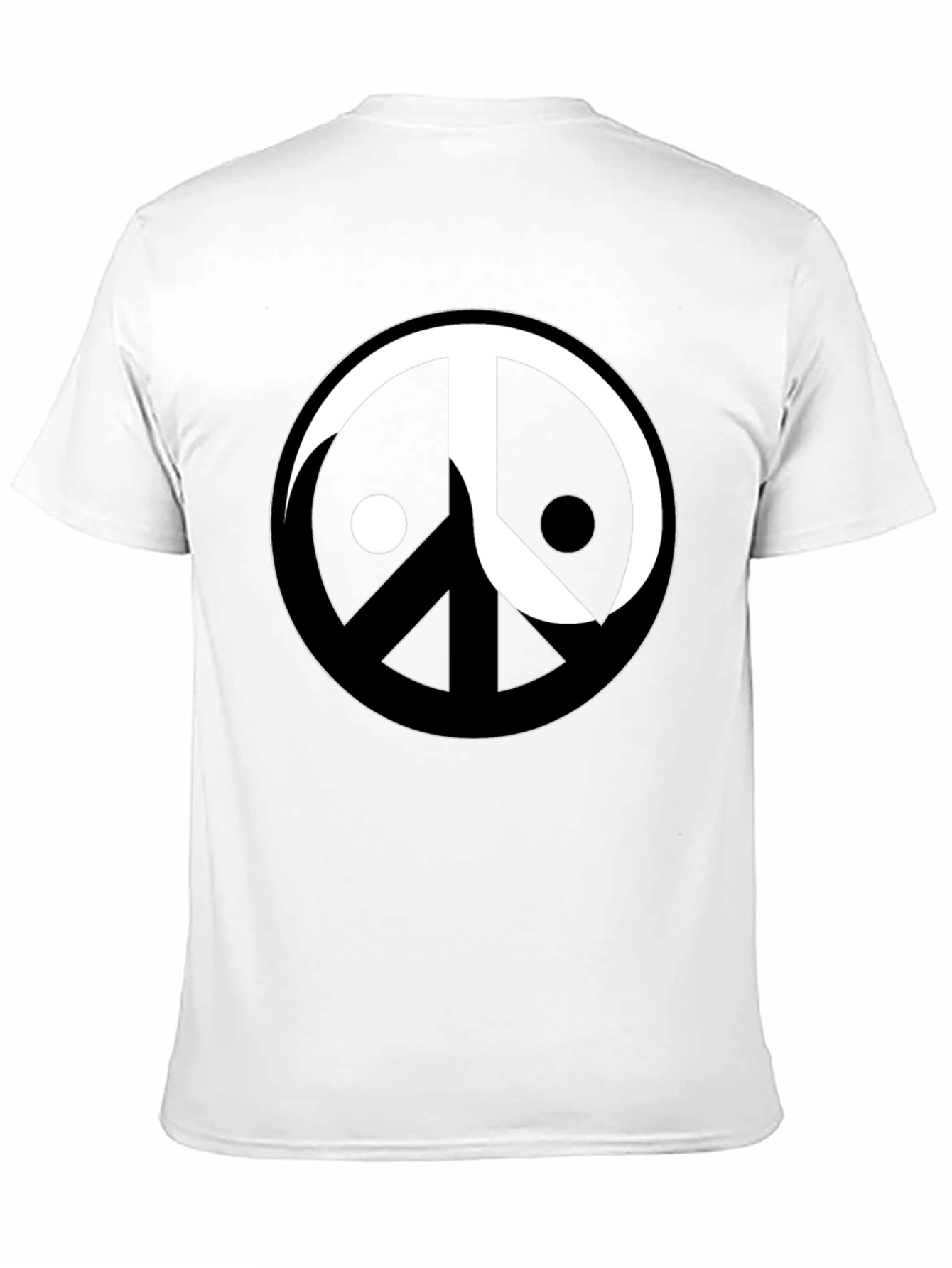 Yin Yang Peace Sign Graphic Tee - Black