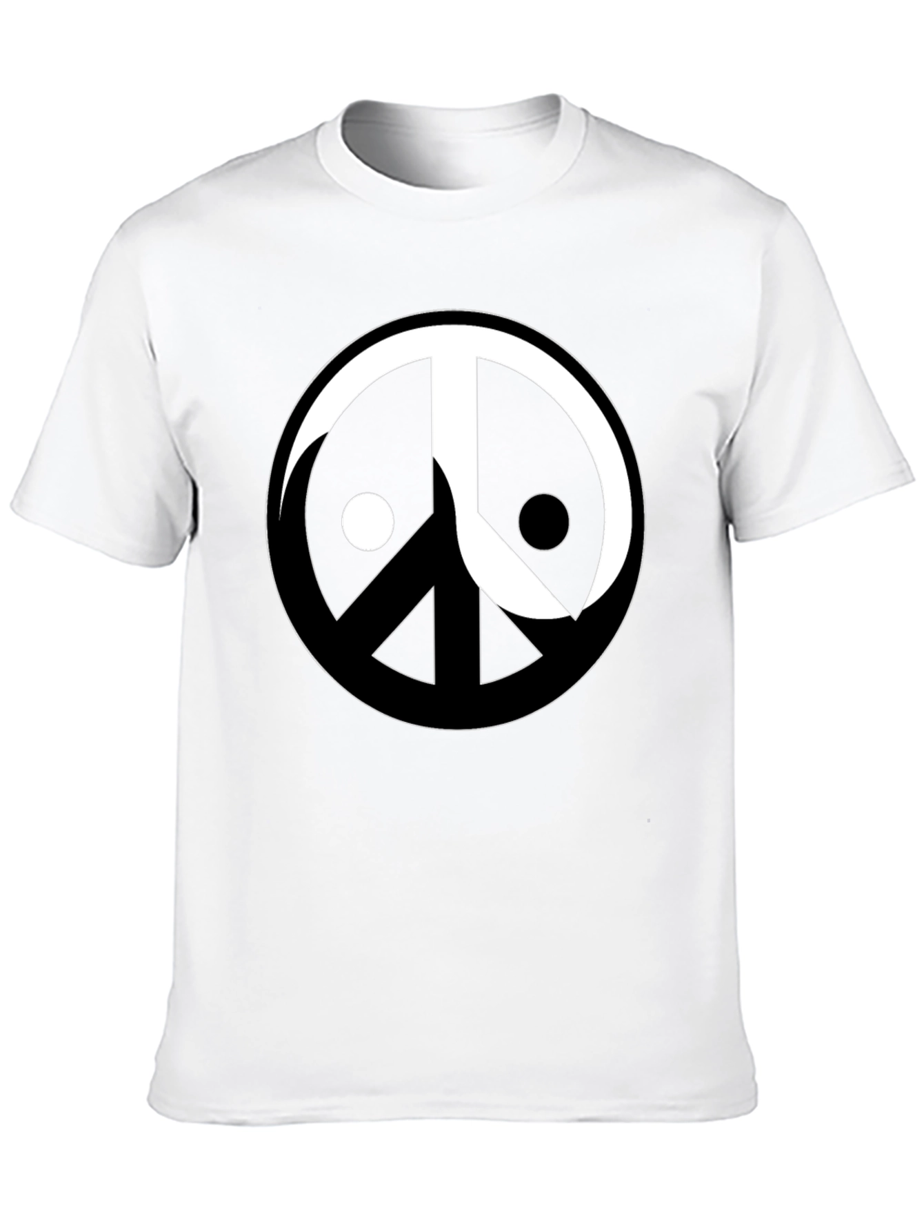 Yin Yang Peace Sign Graphic Tee - Black