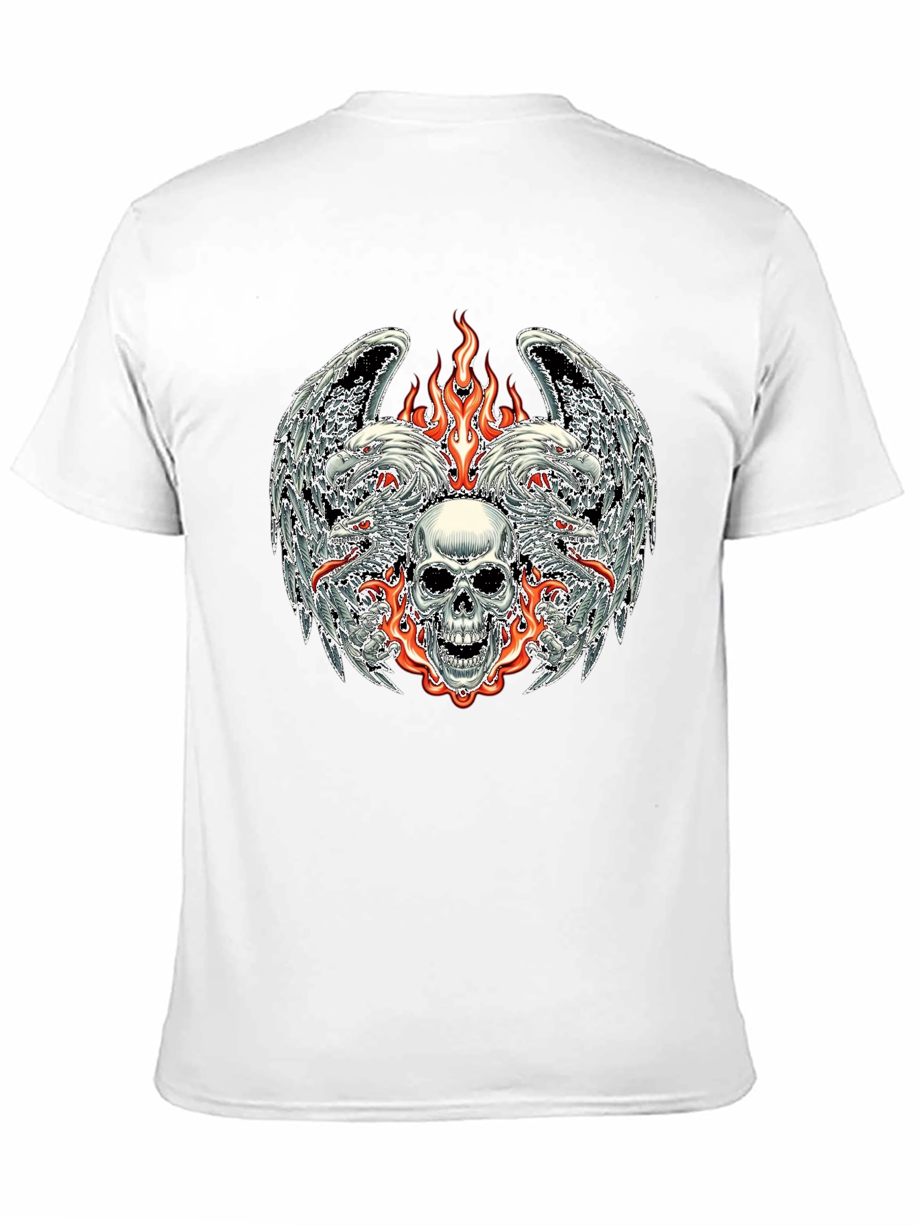 Skull & Eagle Wings Graphic Tee - Black