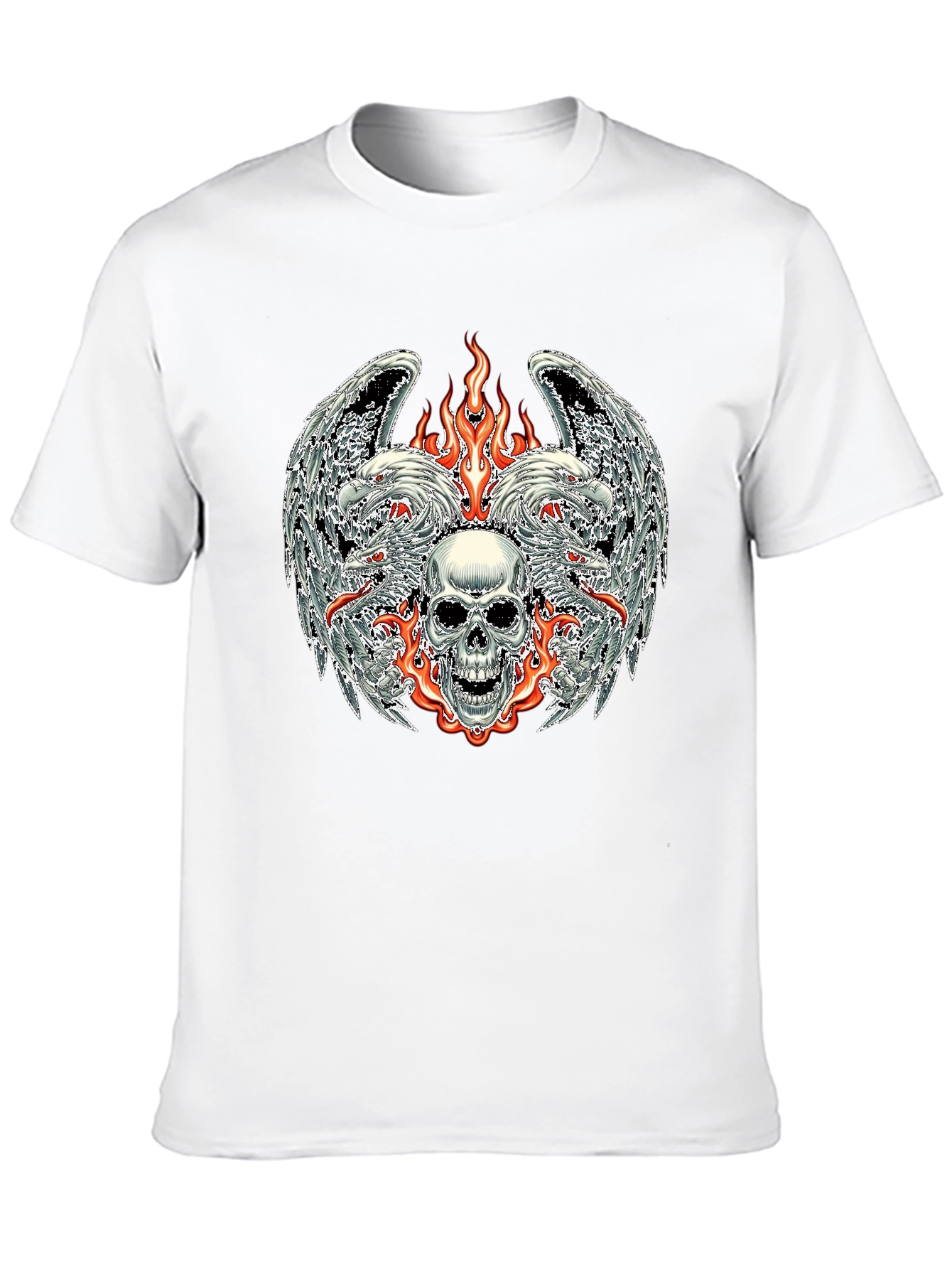 Skull & Eagle Wings Graphic Tee - Black