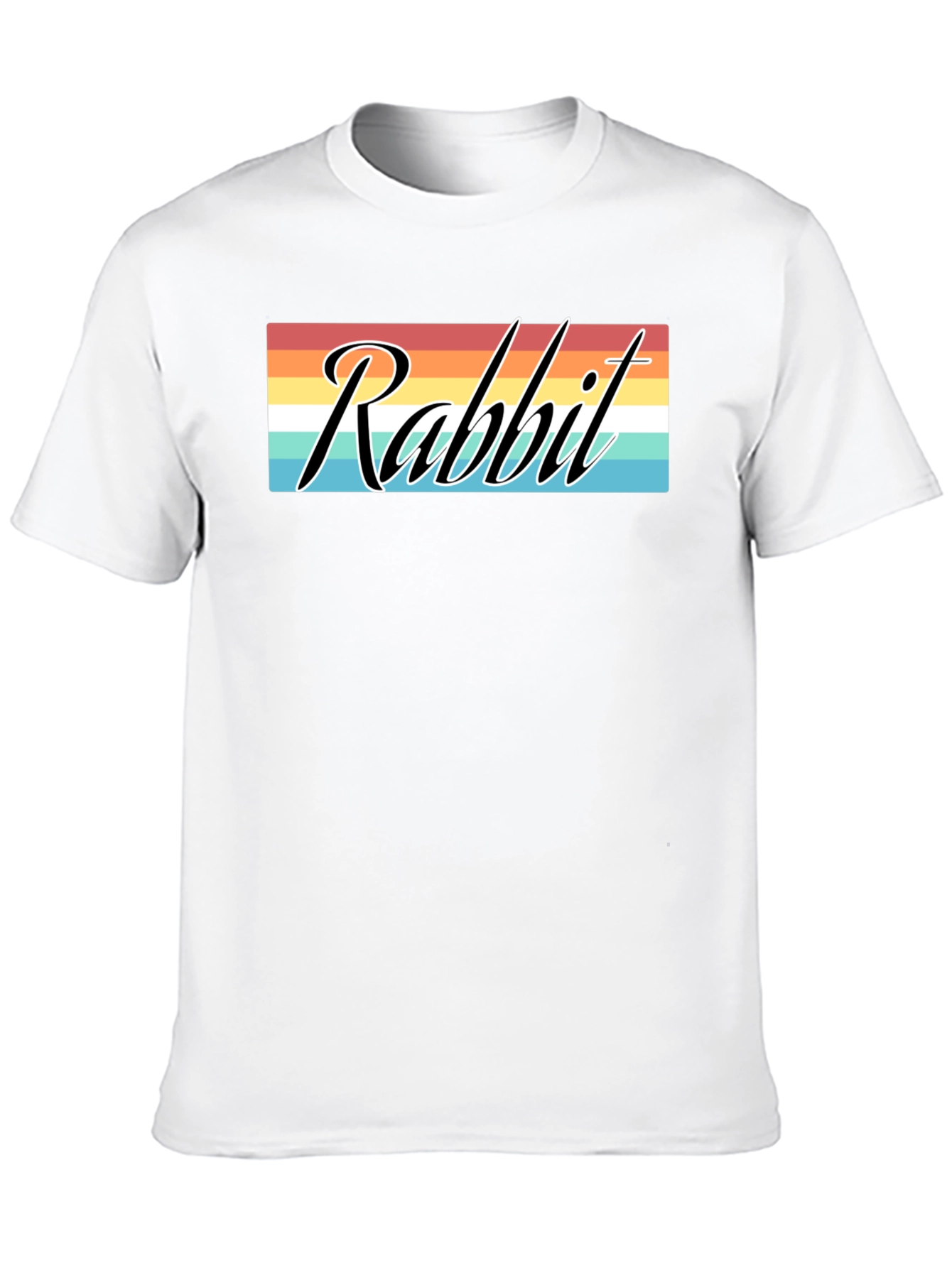Rabbit Retro Graphic T-Shirt - Black