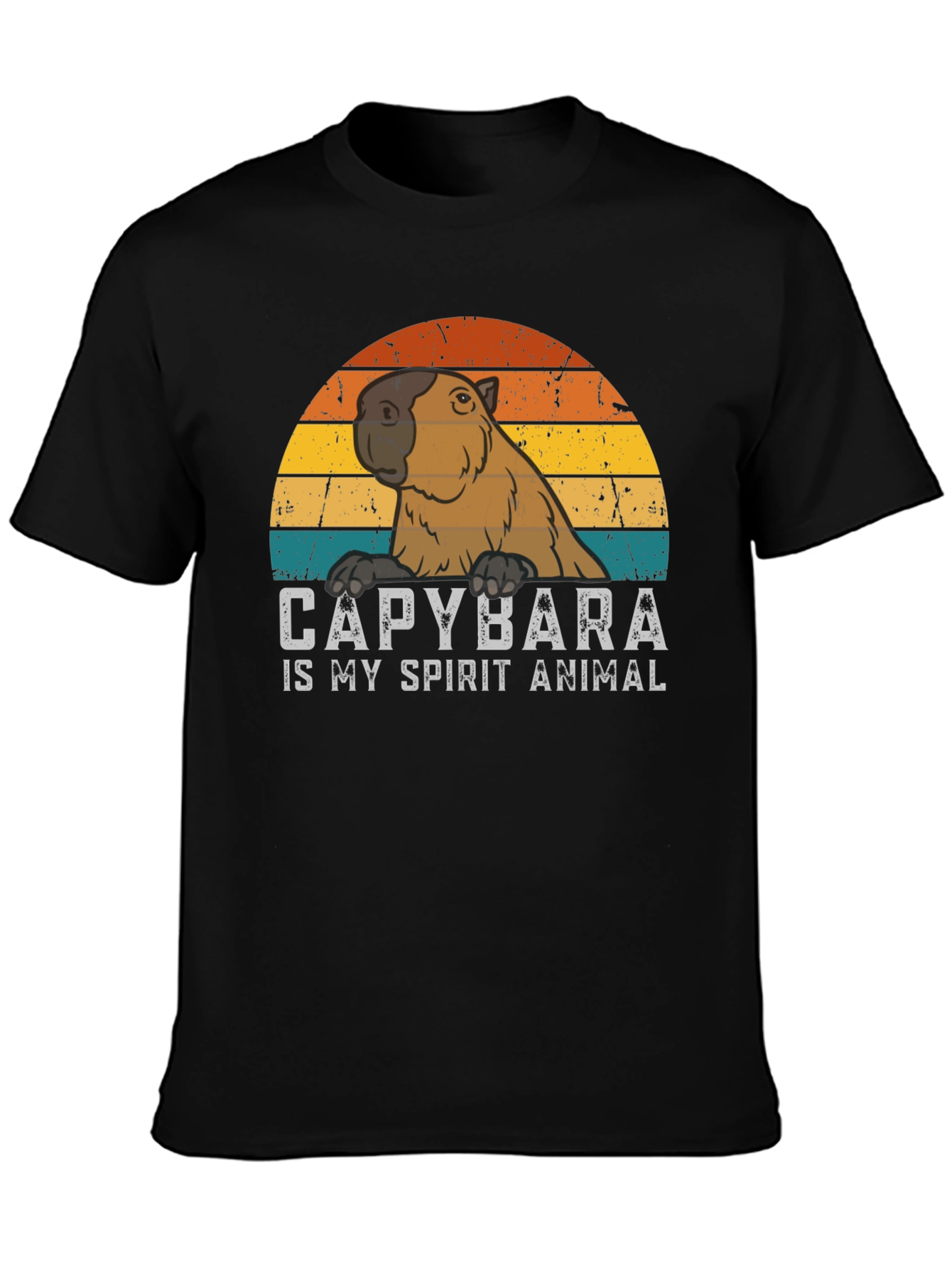 Capybara Spirit Animal Graphic Tee - Cool Retro Design