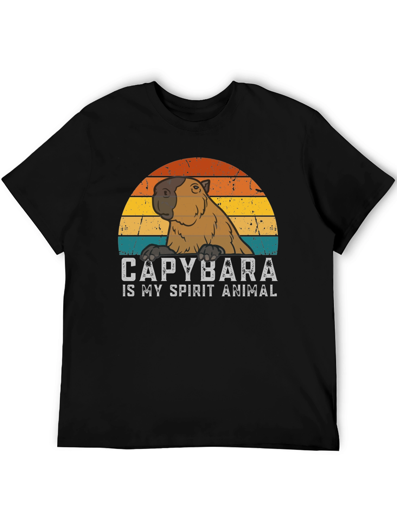 Capybara Spirit Animal Graphic Tee - Cool Retro Design