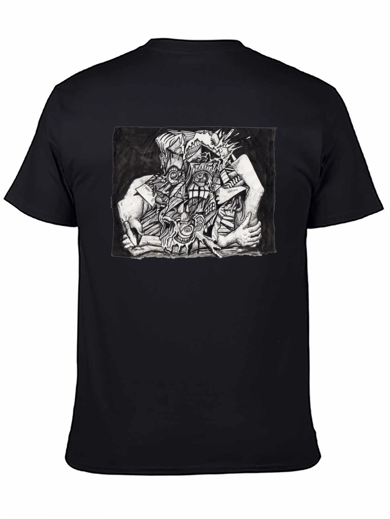 Abstract Art Graphic Tee - Unisex Black T-Shirt