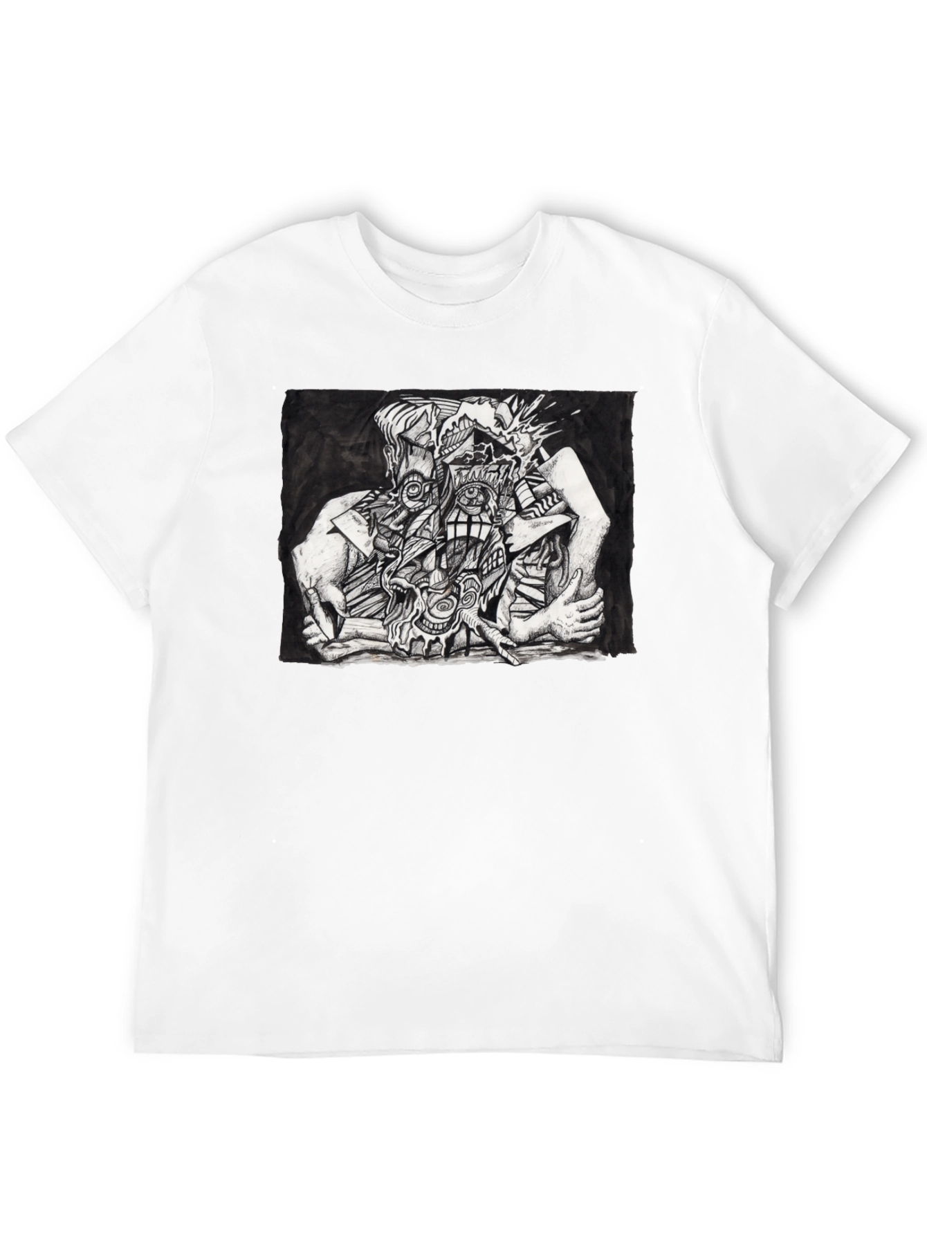 Abstract Art Graphic Tee - Unisex Black T-Shirt