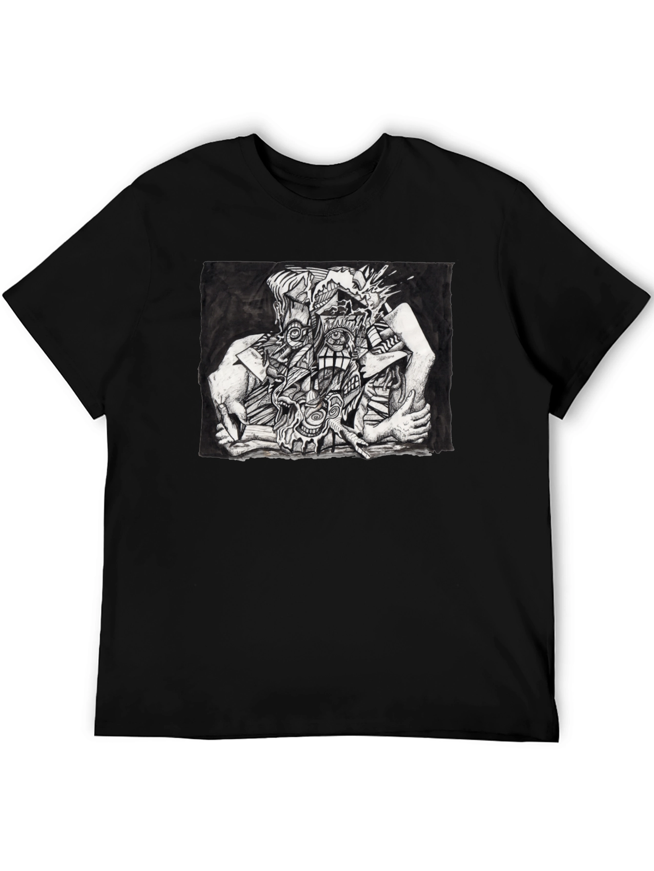 Abstract Art Graphic Tee - Unisex Black T-Shirt