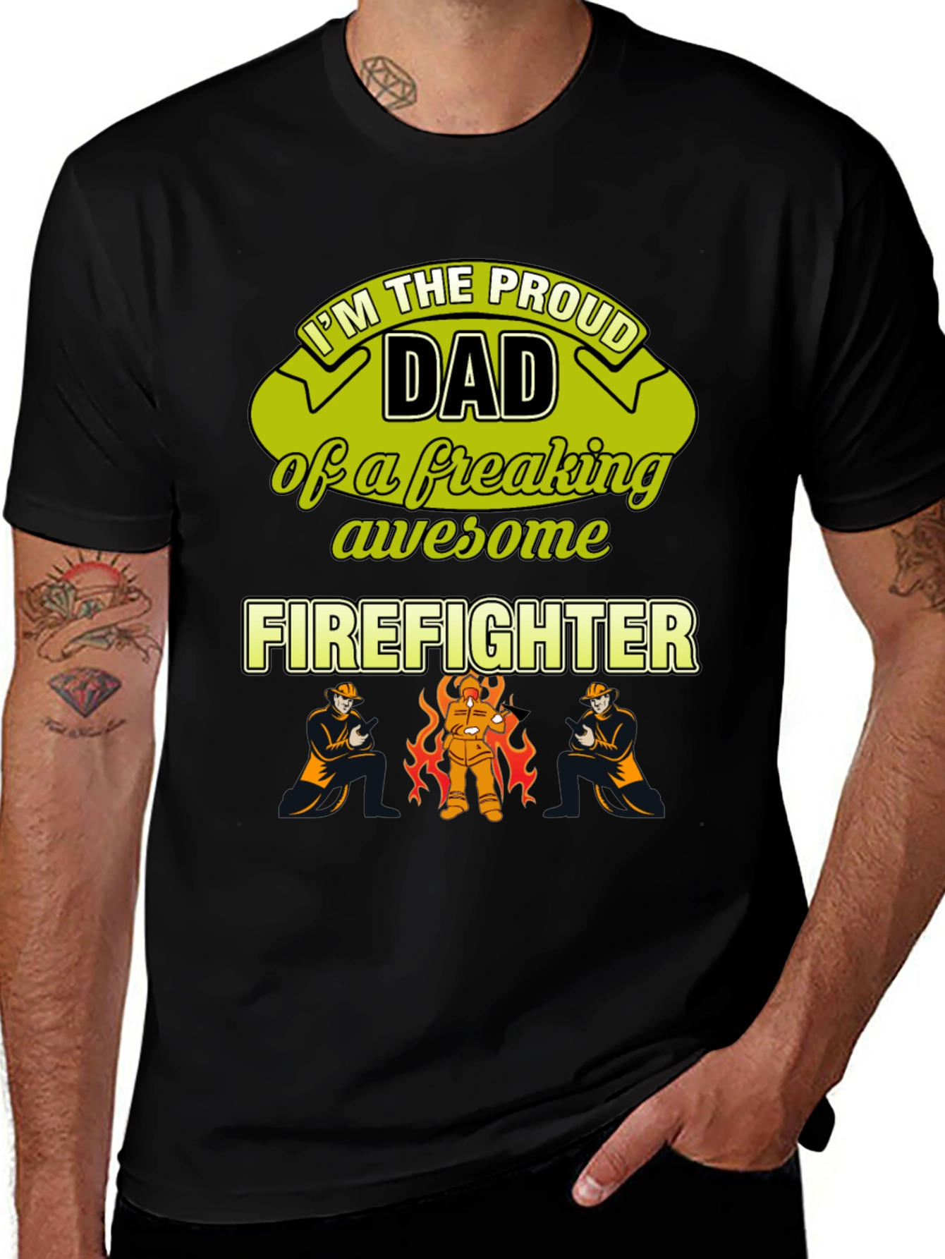 Proud Firefighter Dad T-Shirt