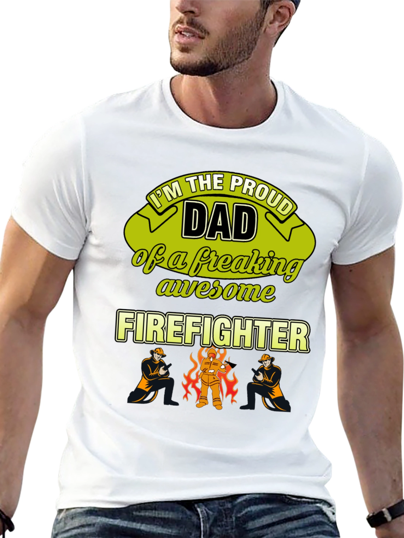 Proud Firefighter Dad T-Shirt