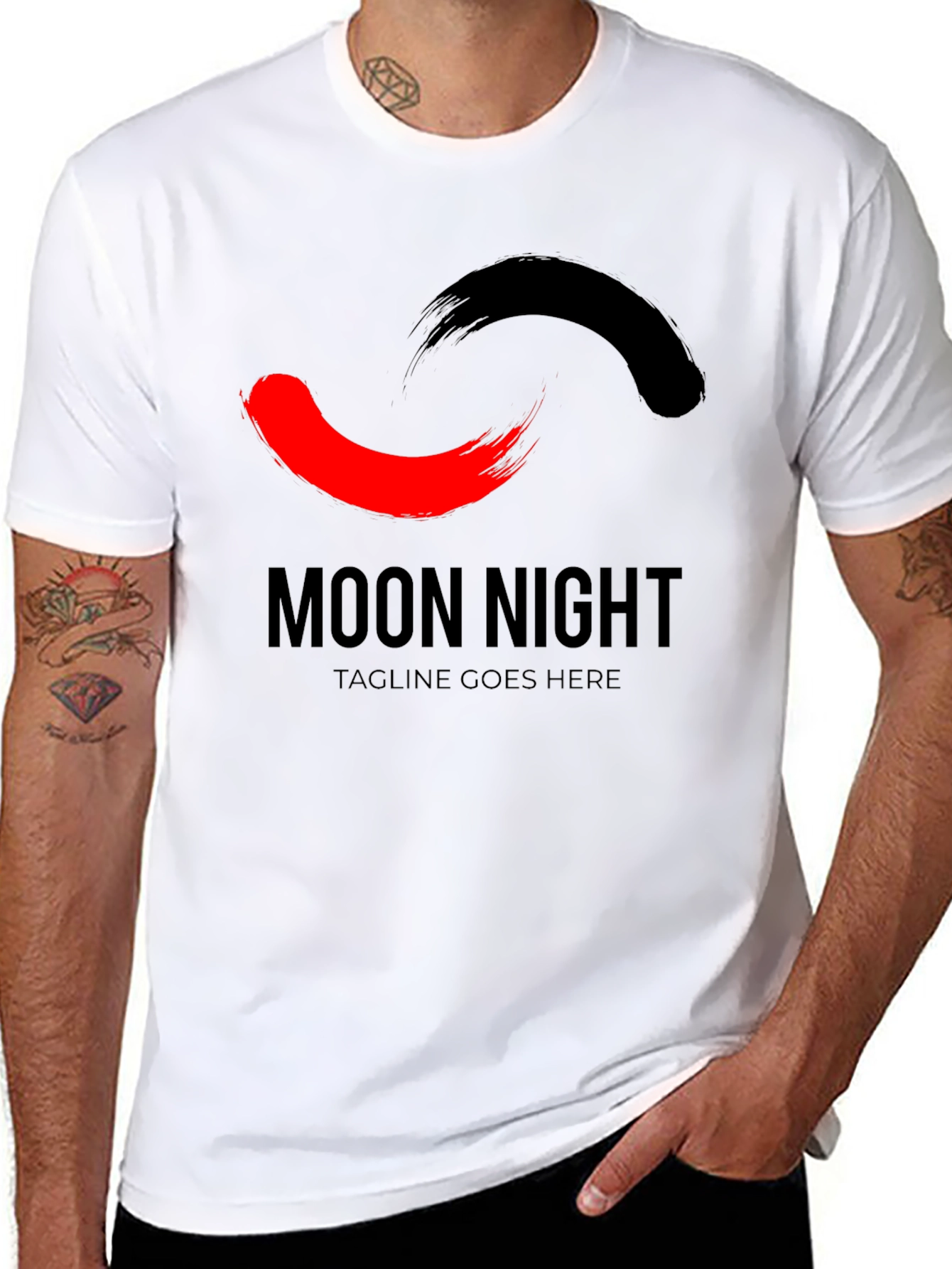 Moon Night Graphic Tee - Stylish Black T-Shirt