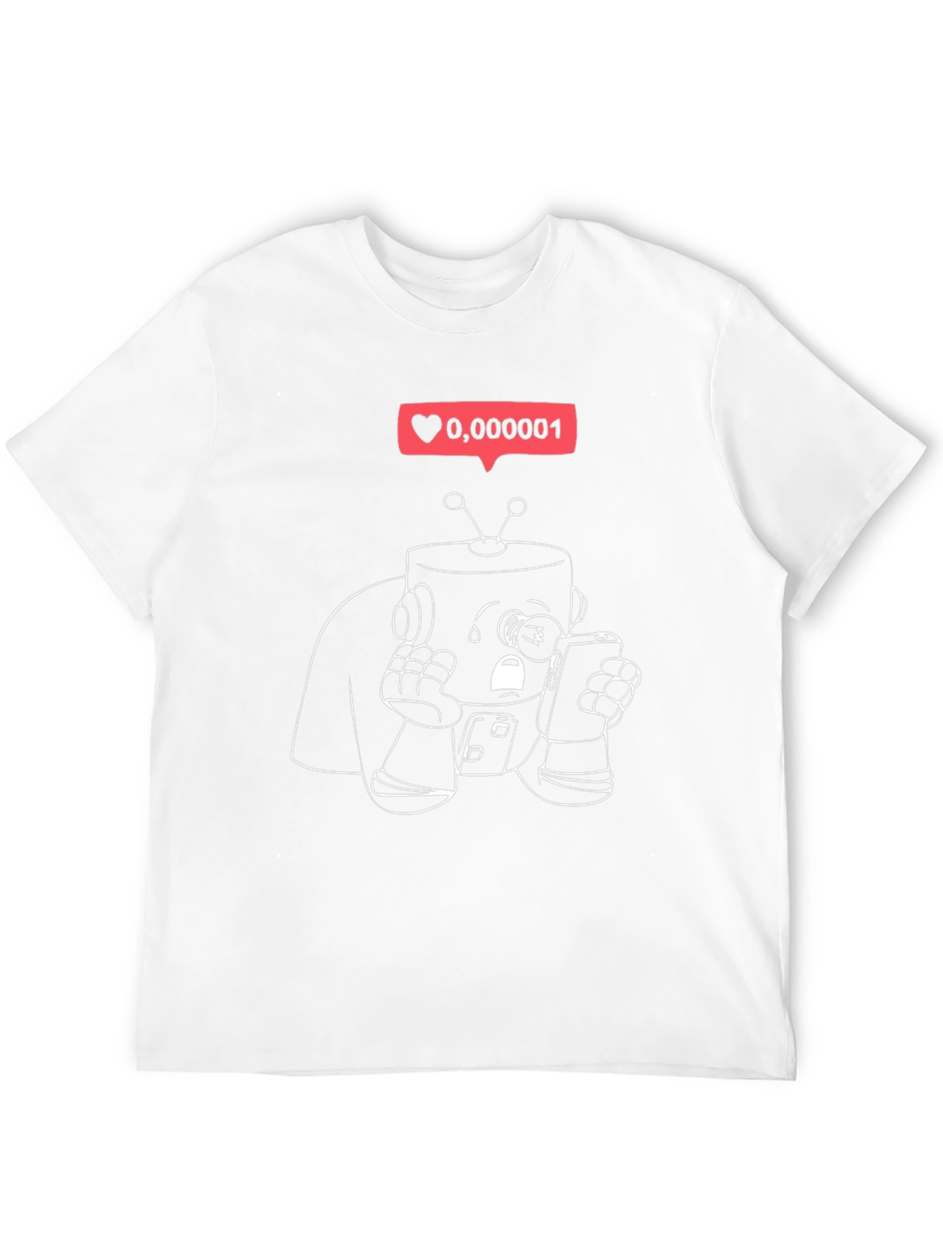 Sad Robot Phone Addict T-Shirt