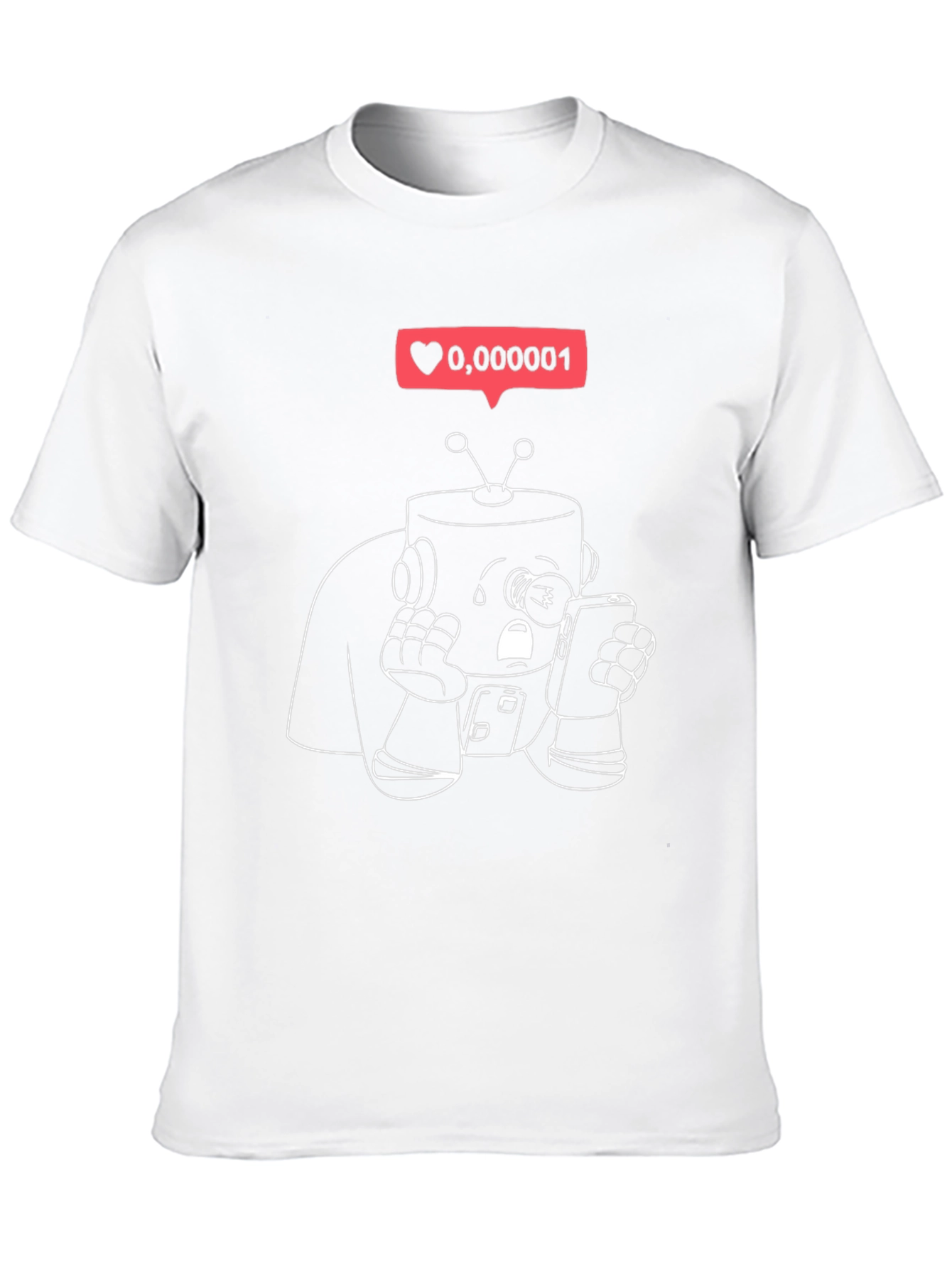 Sad Robot Phone Addict T-Shirt