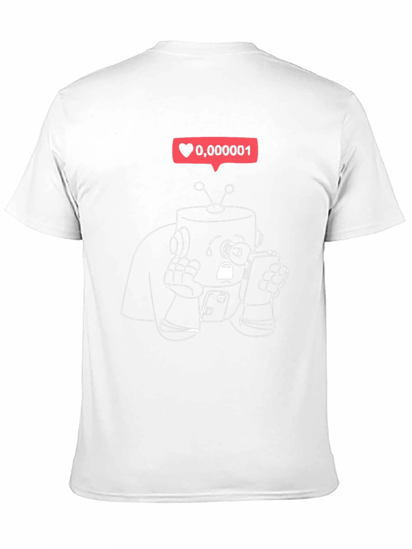 Sad Robot Phone Addict T-Shirt