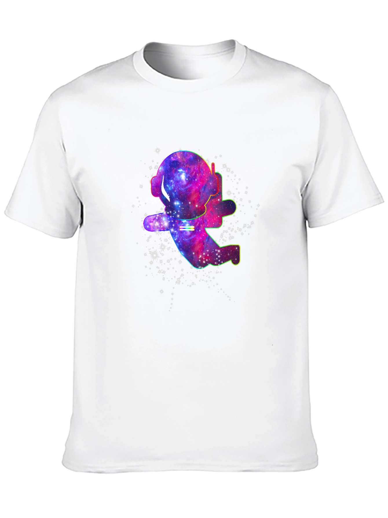 Galaxy Astronaut T-Shirt - Black Cotton Space Tee