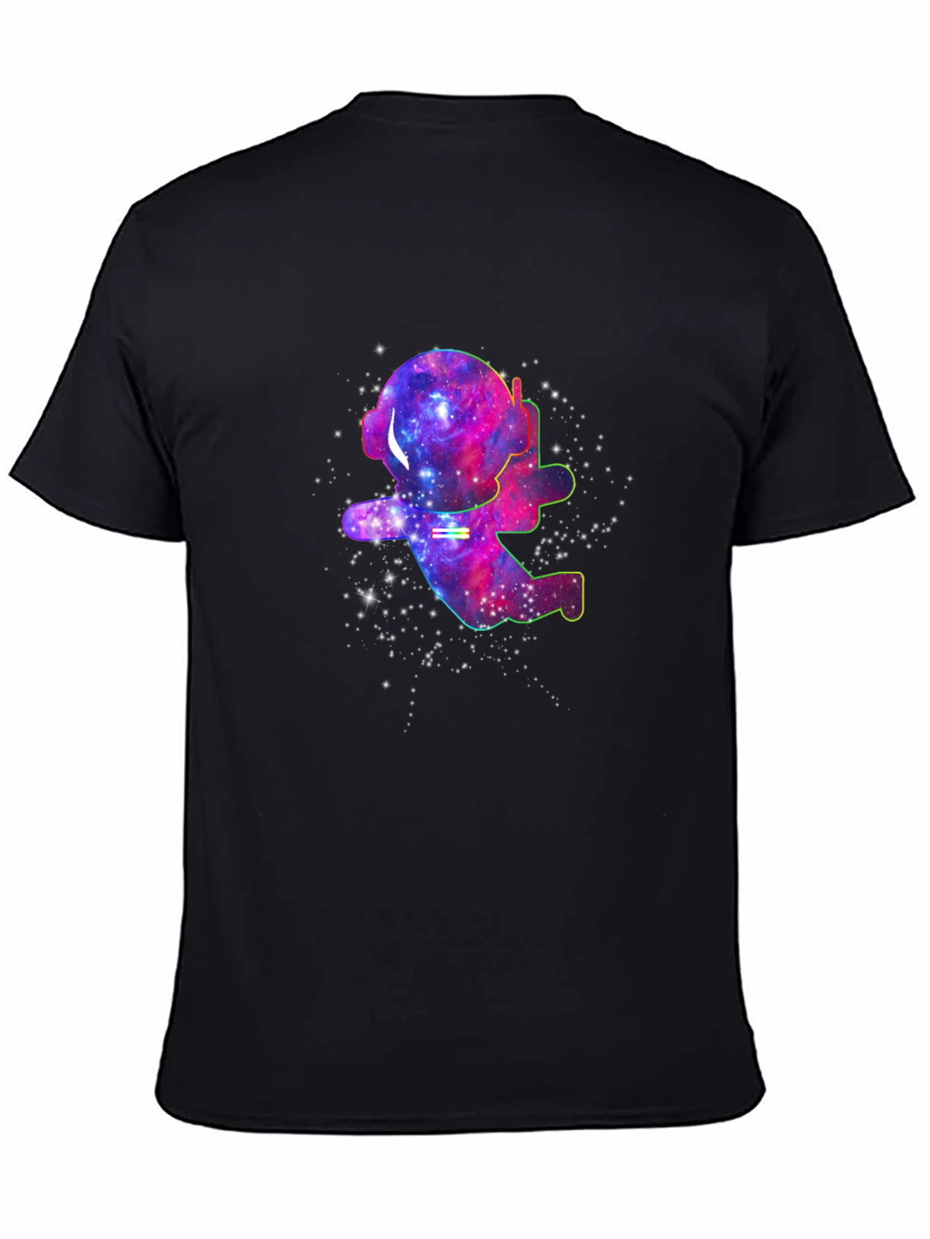 Galaxy Astronaut T-Shirt - Black Cotton Space Tee