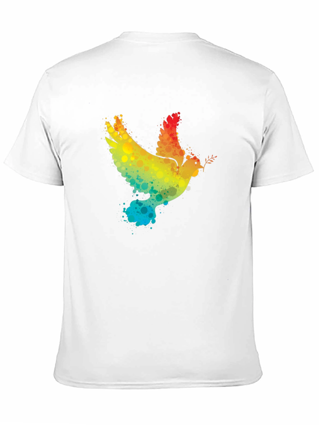 Peace Dove Rainbow Splatter Graphic T-Shirt
