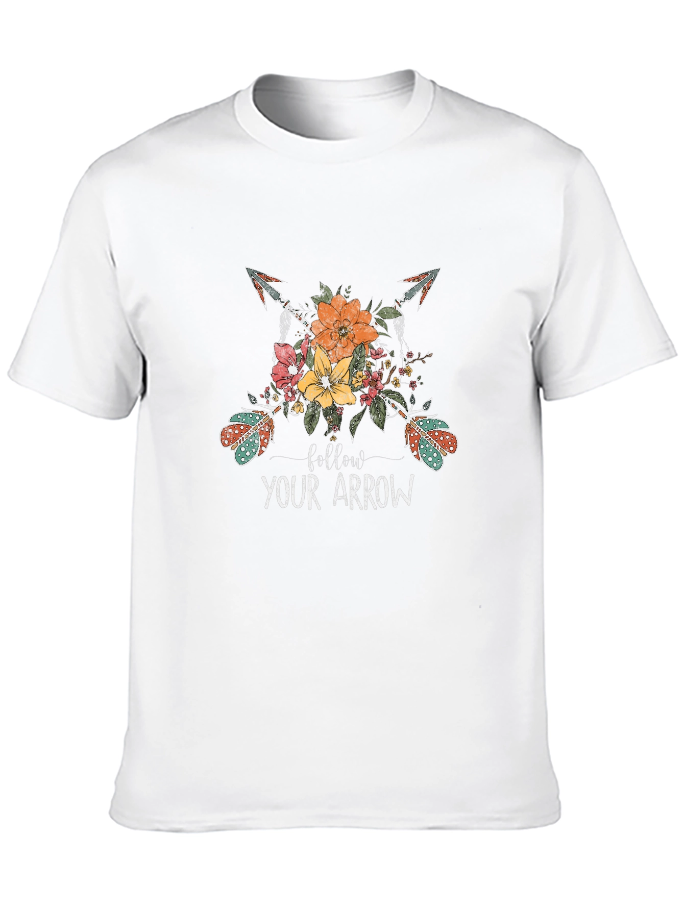 Floral Arrow Graphic T-Shirt - Follow Your Arrow