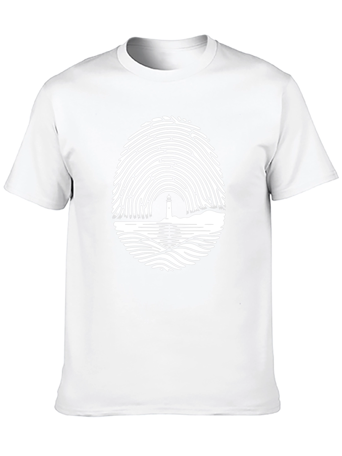 Lighthouse Fingerprint Tee - Unique Graphic T-Shirt