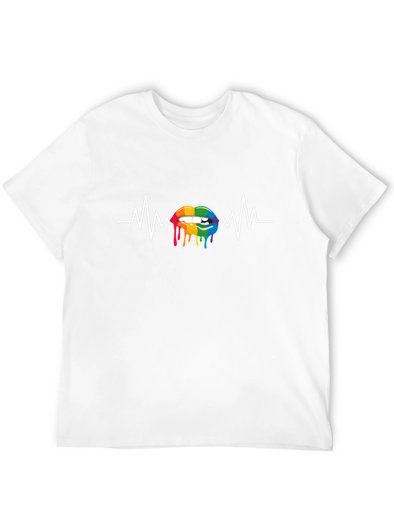 Rainbow Lips Heartbeat T-Shirt